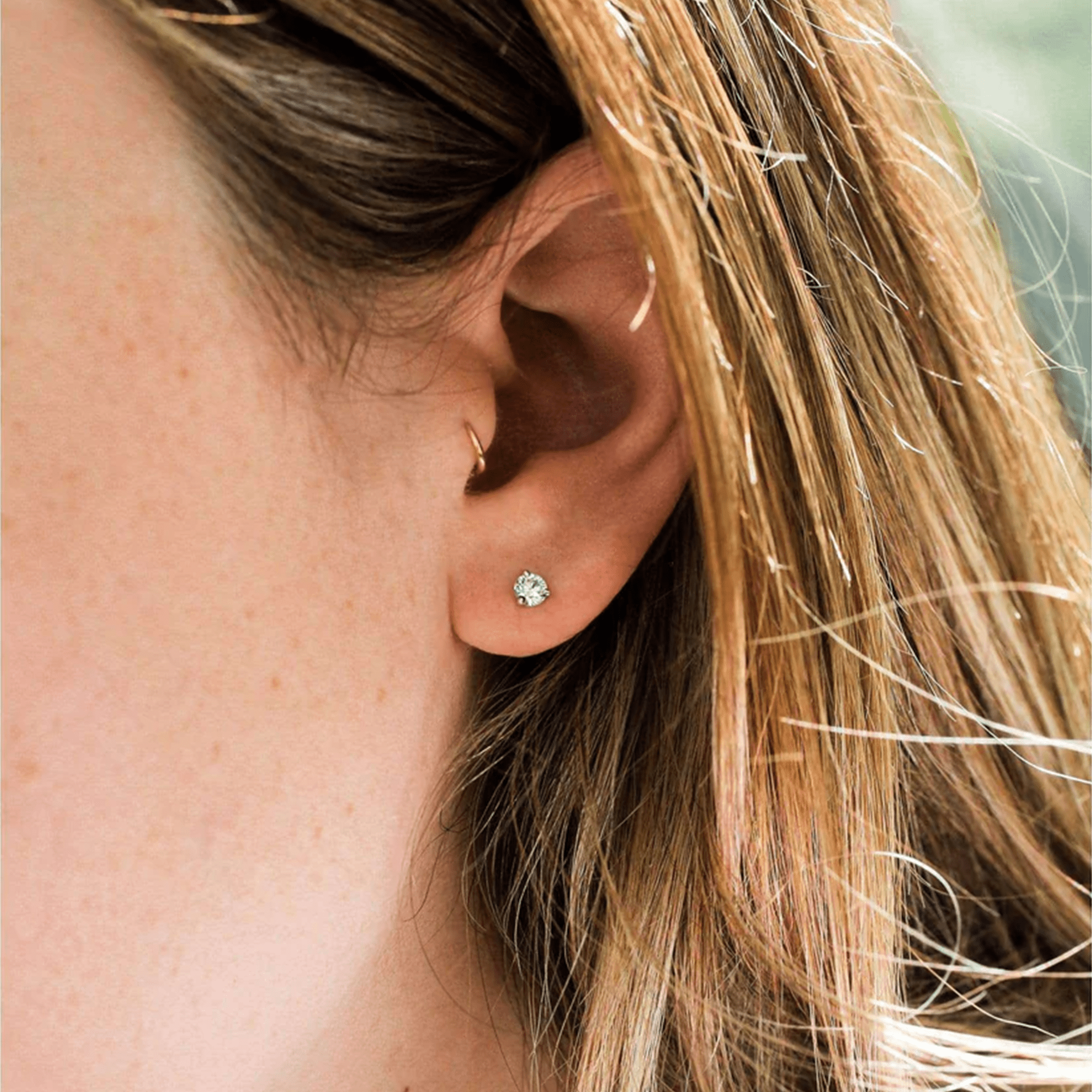 3-Prong Diamond Stud Earrings | Natural Diamond Studs | 14K Gold – MH ELEGANCE - MH ELEGANCE - 3-Prong Diamond Stud Earrings - MH ELEGANCE -