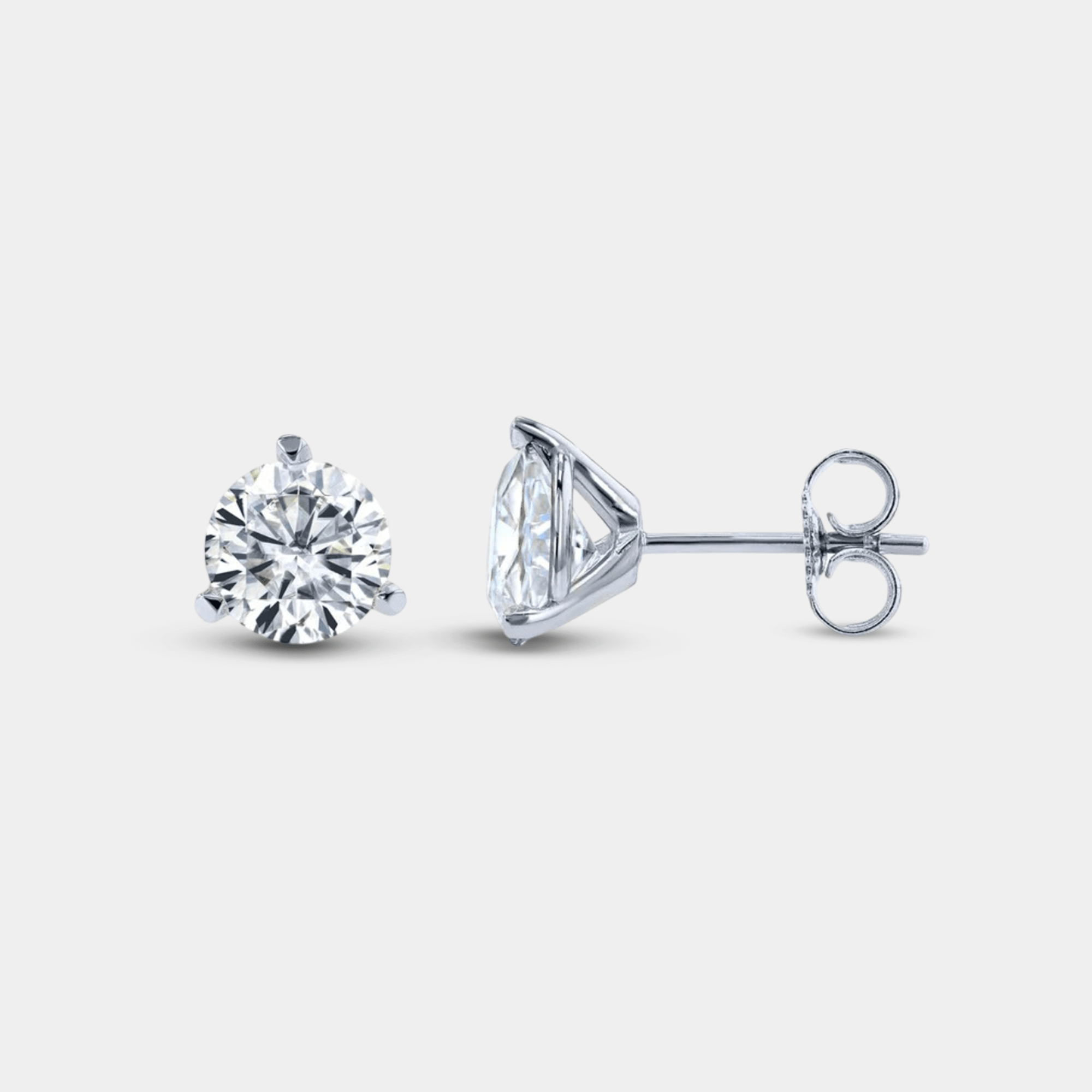 3-Prong Diamond Stud Earrings | Natural Diamond Studs | 14K Gold – MH ELEGANCE - MH ELEGANCE - 3-Prong Diamond Stud Earrings - MH ELEGANCE -