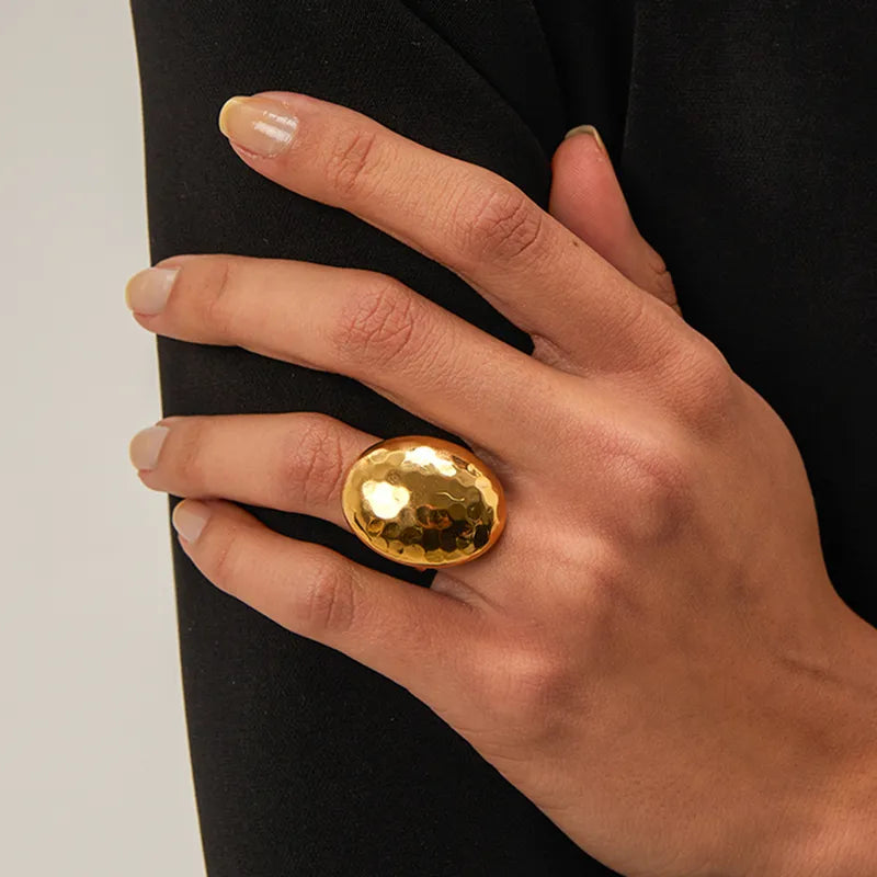 Bold Textured Gold Dome Ring