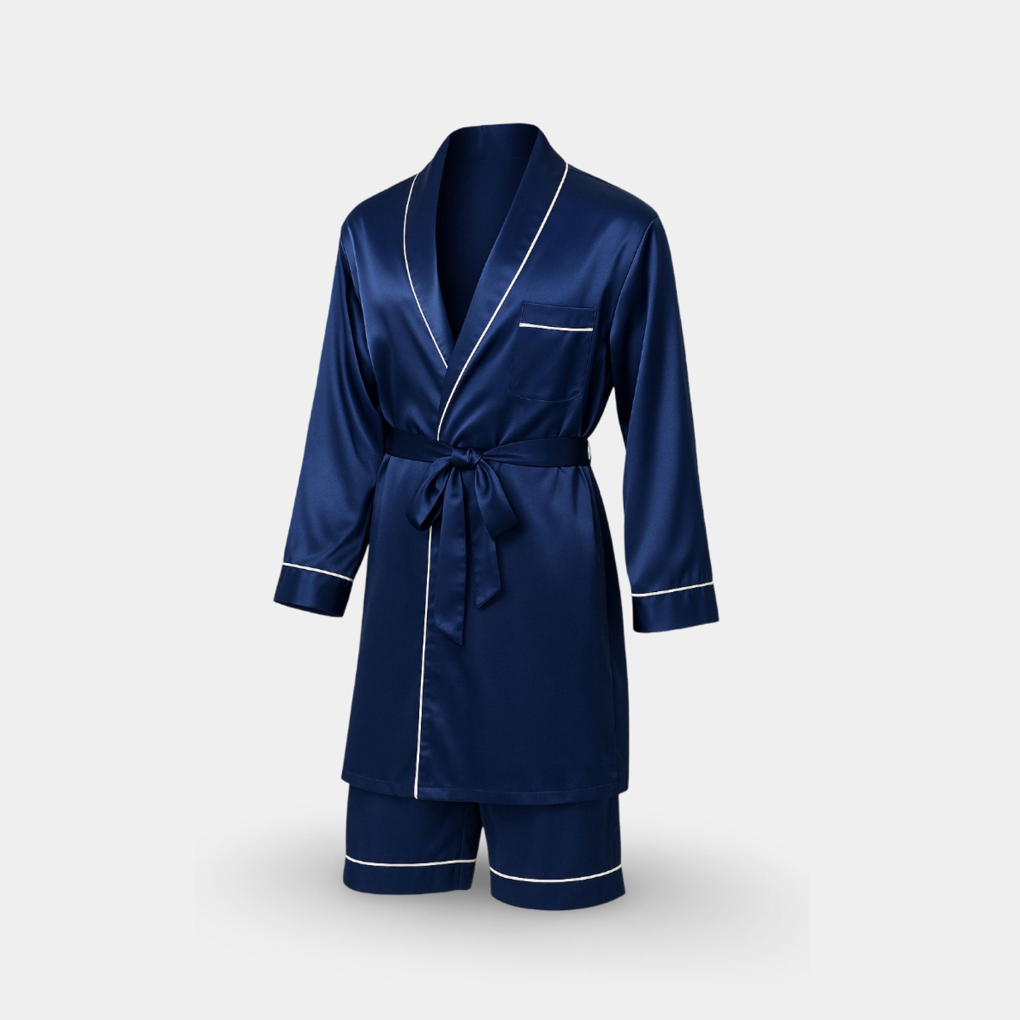 Satin Kimono Robe & Shorts Set