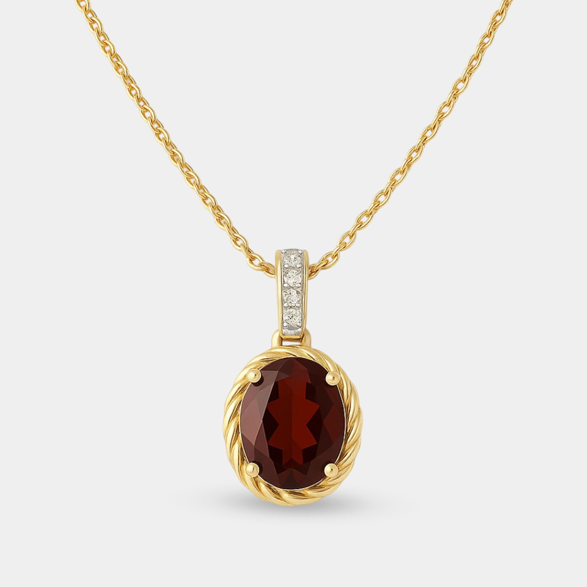 Alva Garnet Diamond Pendant Necklace