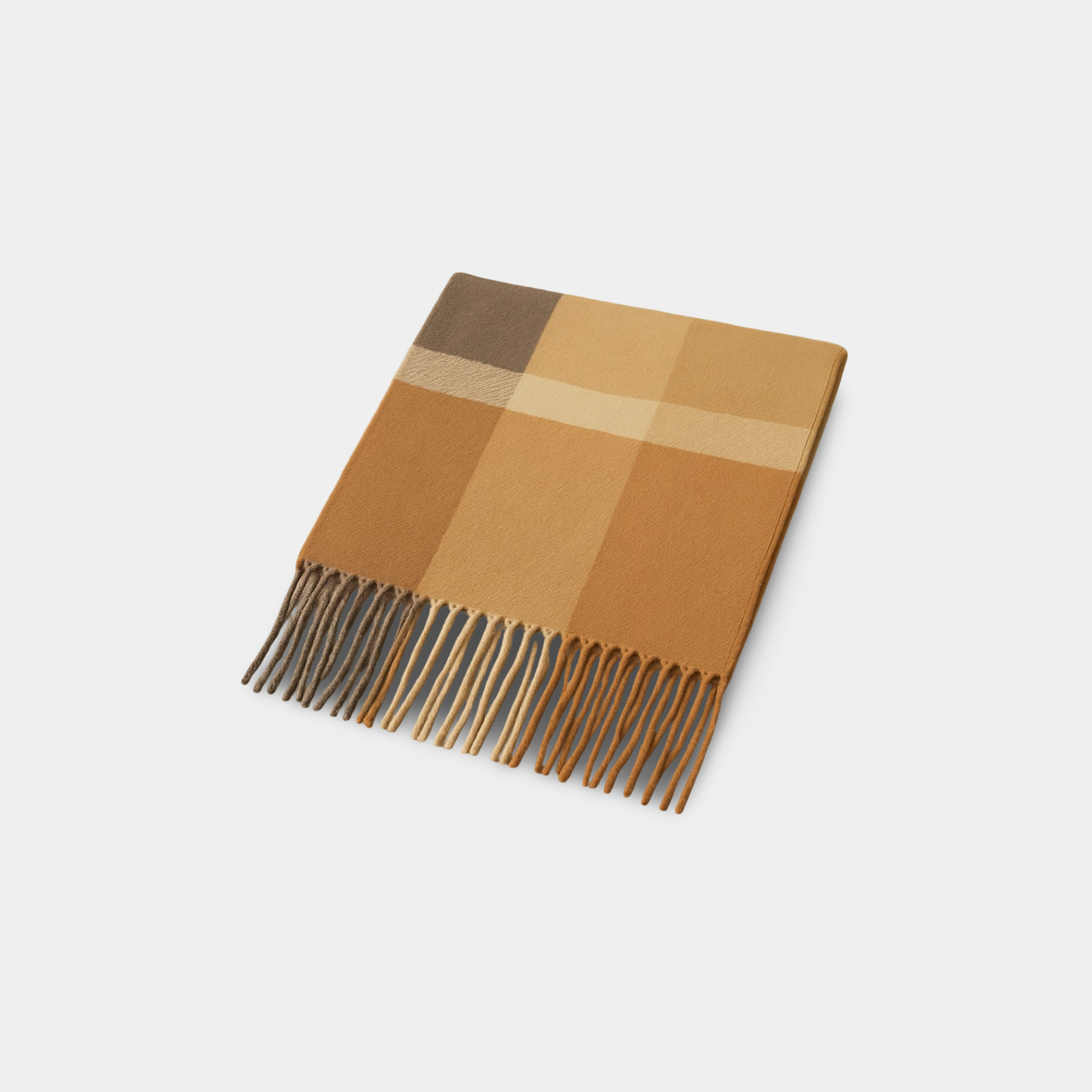 Brown Plaid Winter Scarf