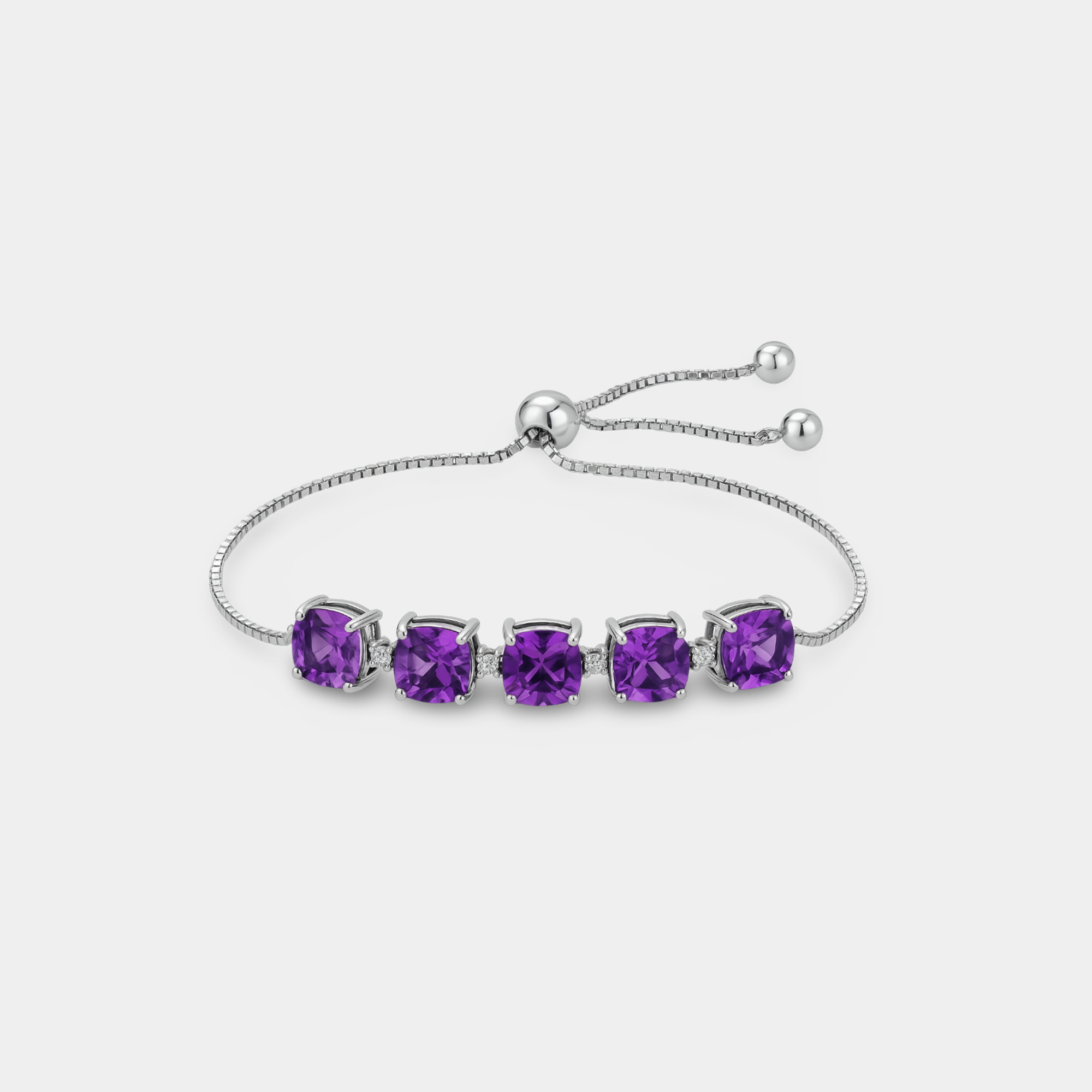 Sena Amethyst Cushion Tennis Bracelet