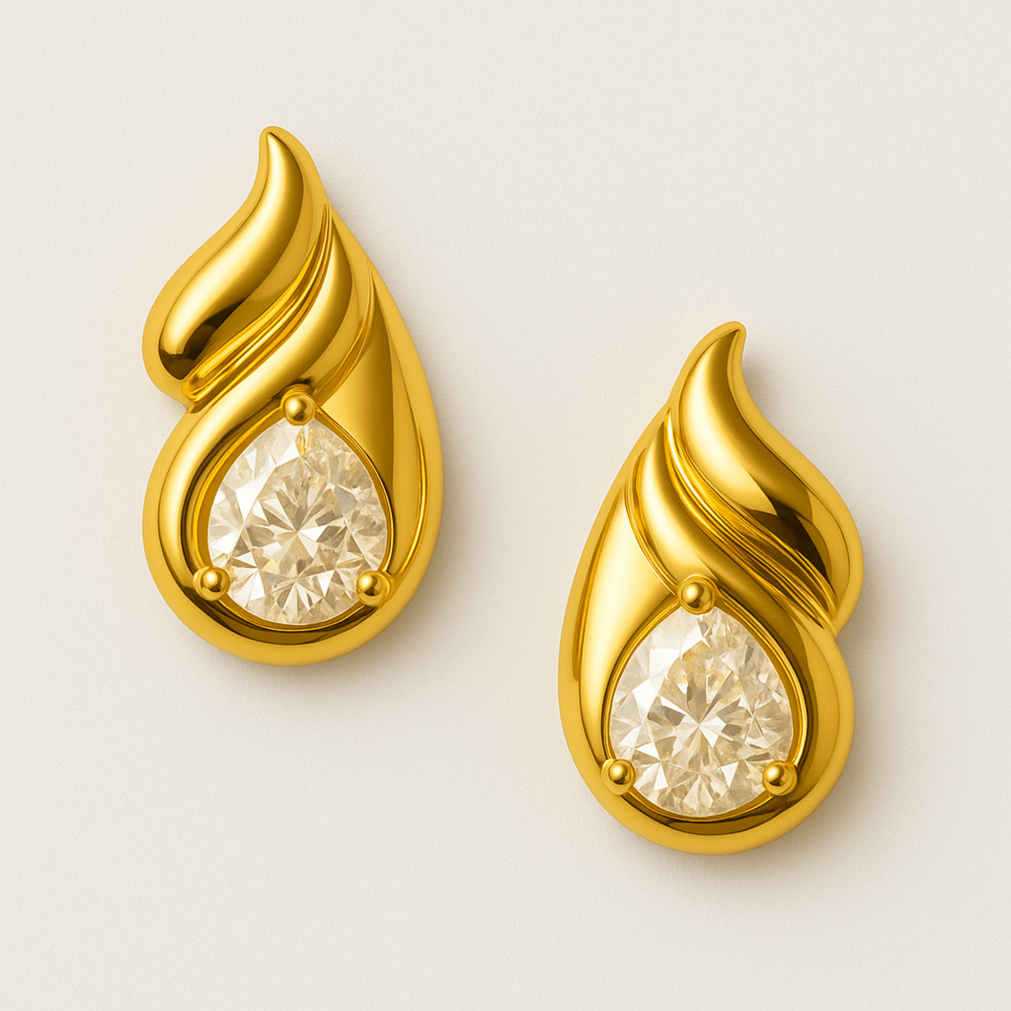 Double Teardrop Stud Earrings