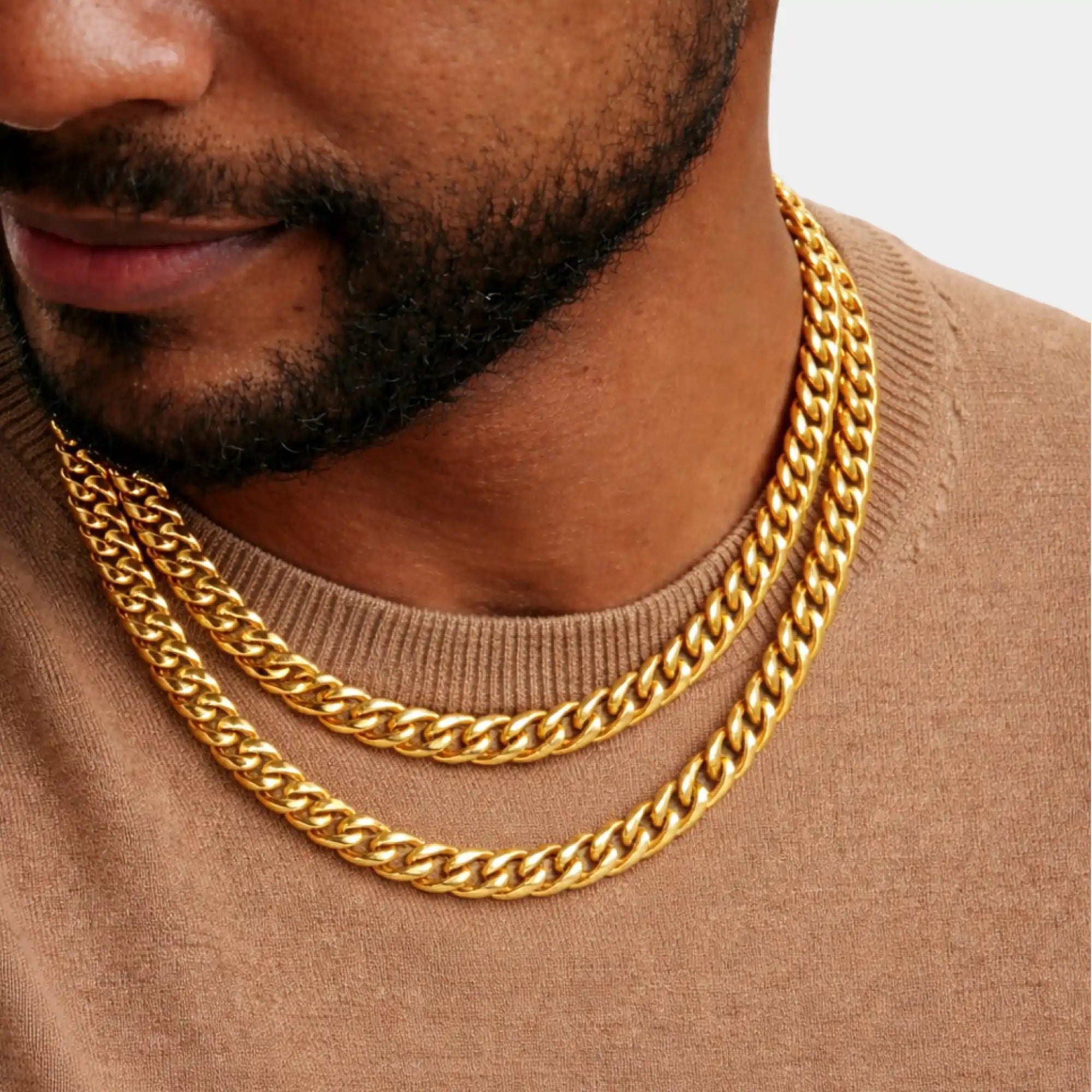 Chaîne Cuban Link Imperial Edge pour Homme | Acier inoxydable plaqué or 7 mm | Durabilité supérieure – MH ELEGANCE