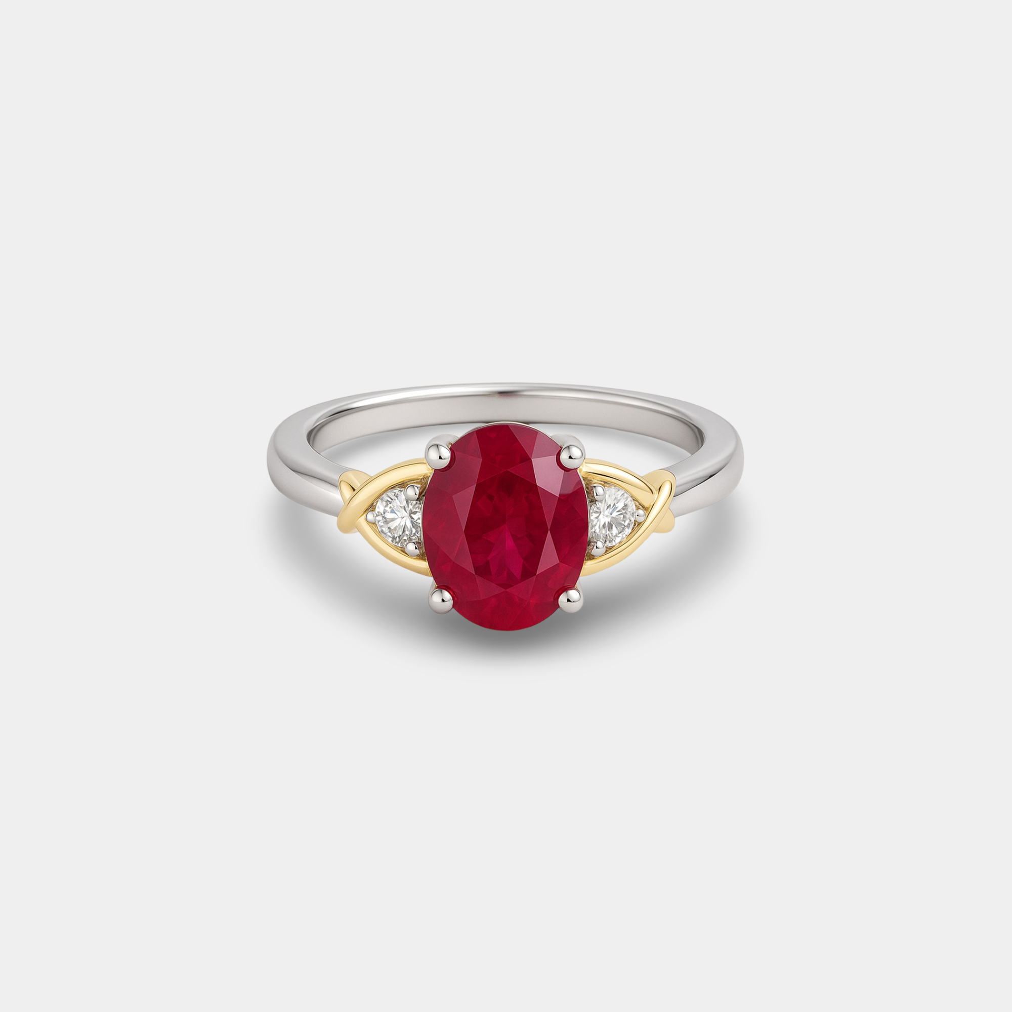 Ruby & Diamond Crossover Ring