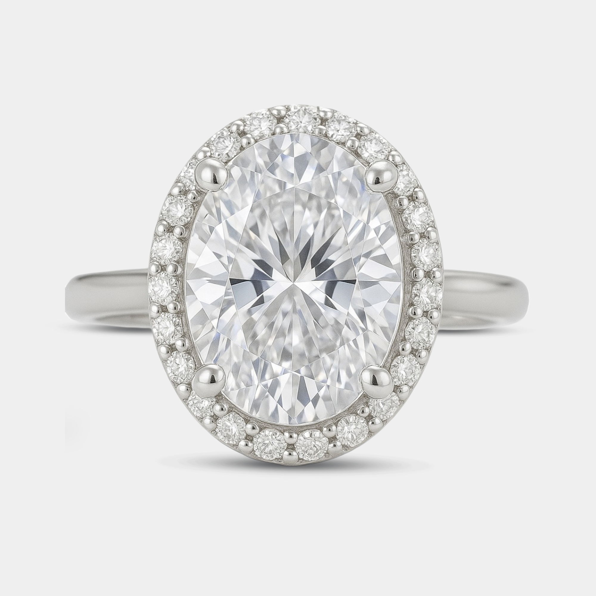 Celeste Oval Moissanite Halo Ring