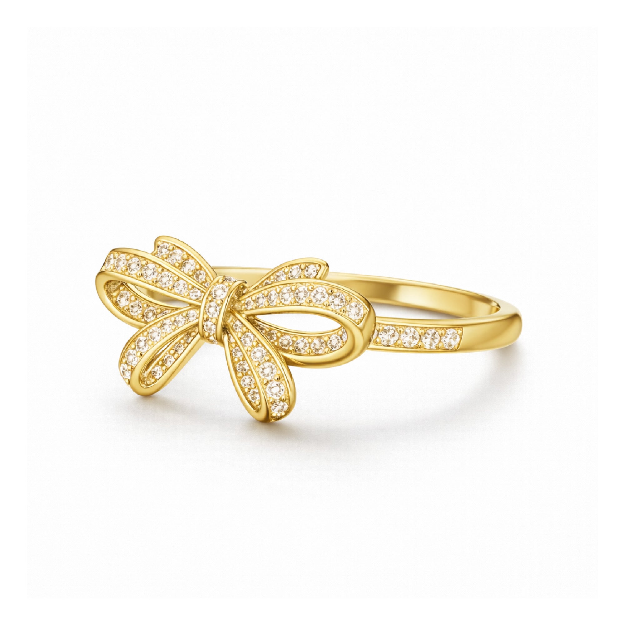 Bow stackable statement ring