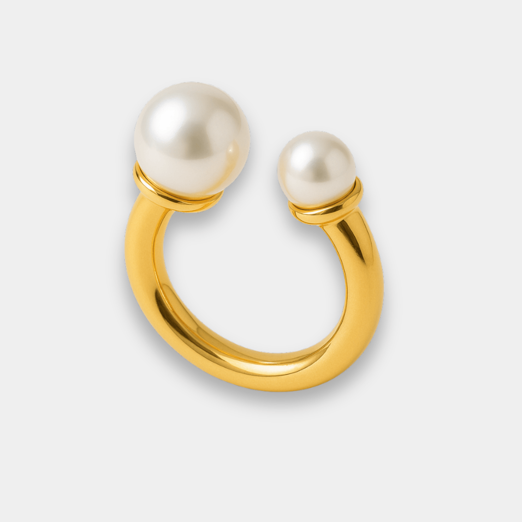 Twin Pearl Arc Ring