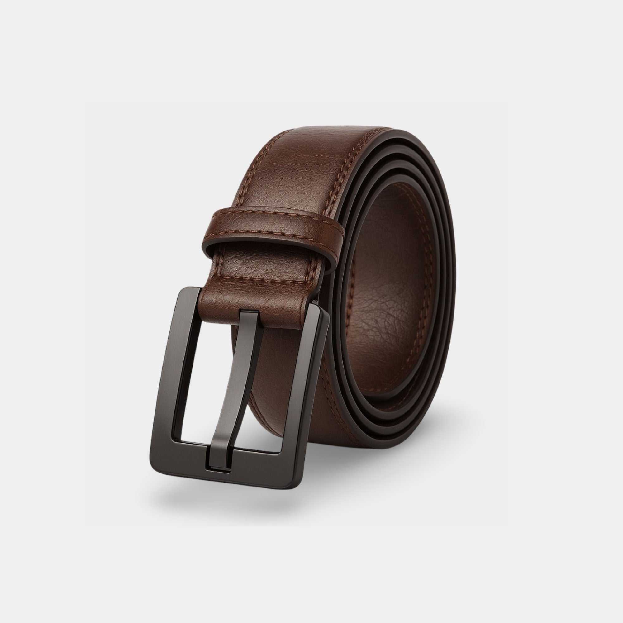 Premium Italian leather TSA-approved belt with non-metal buckle, nickel-free and hypoallergenic, suitable for airport security and sensitive skin