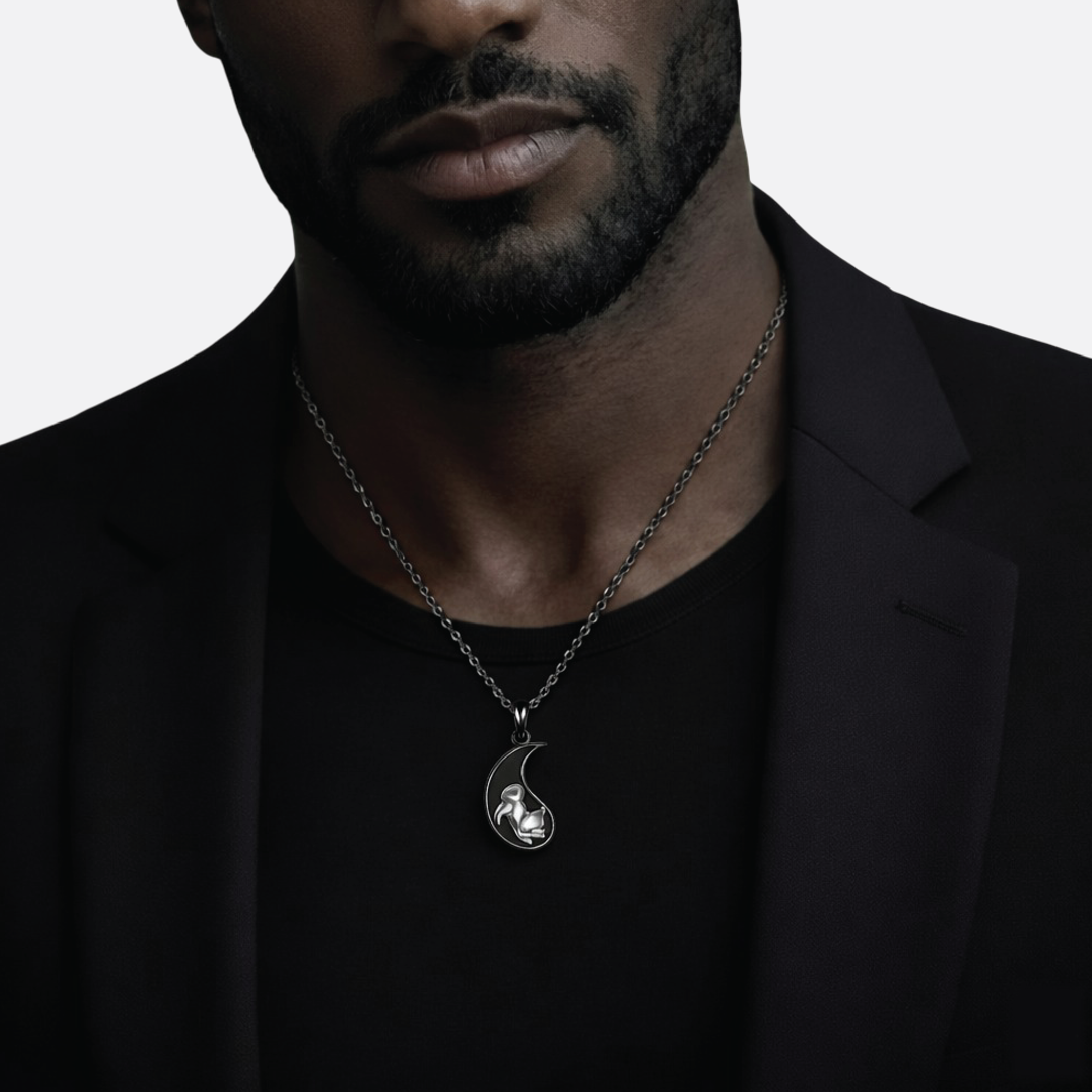 Sterling Silver Cat & Dog Couple Necklace