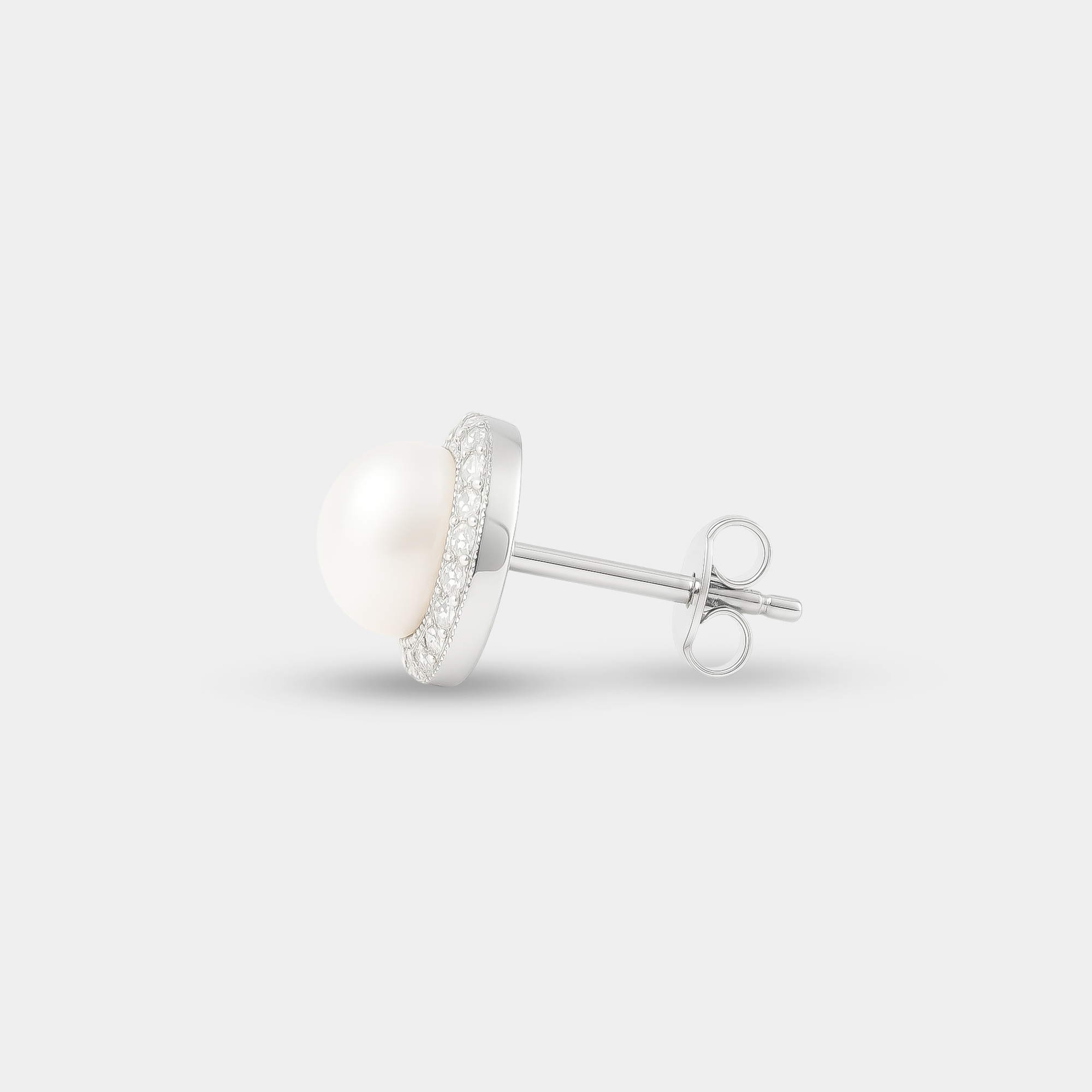 Freshwater Pearl Button Stud Earrings