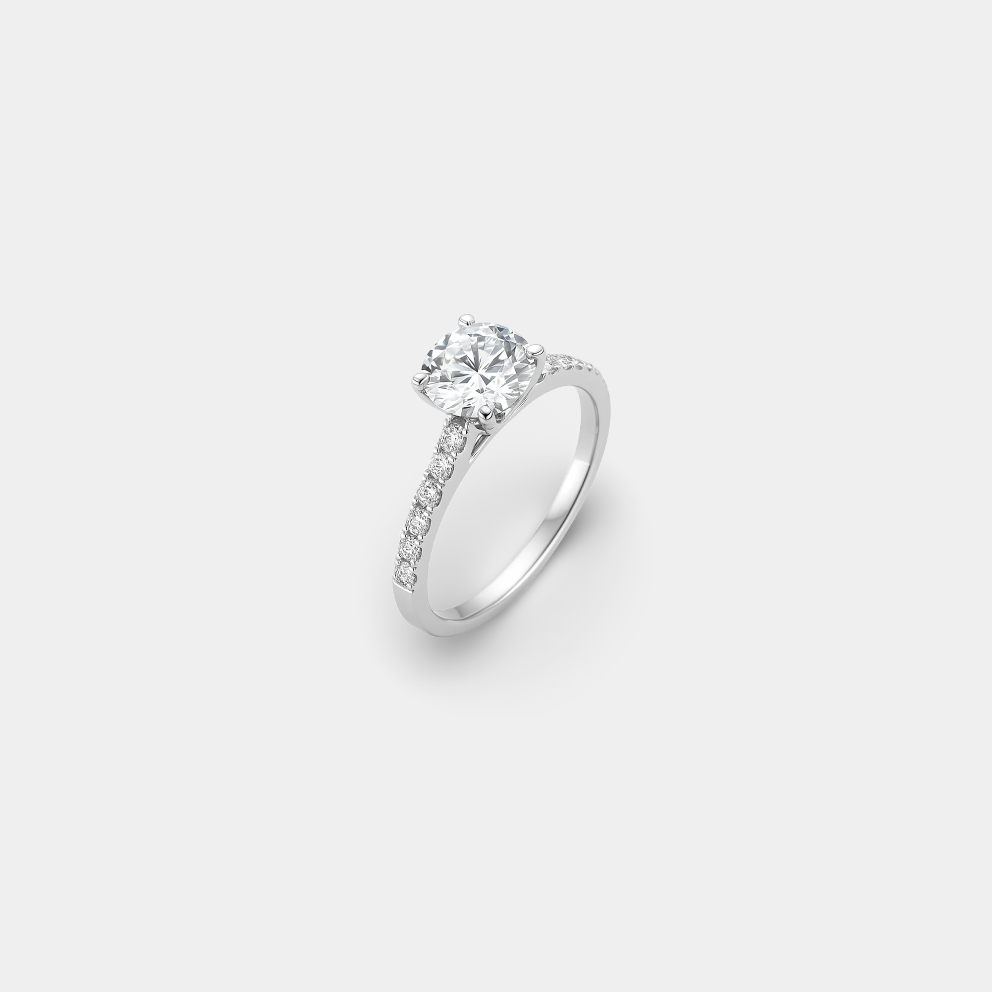Basket Cathedral Moissanite Engagement Ring