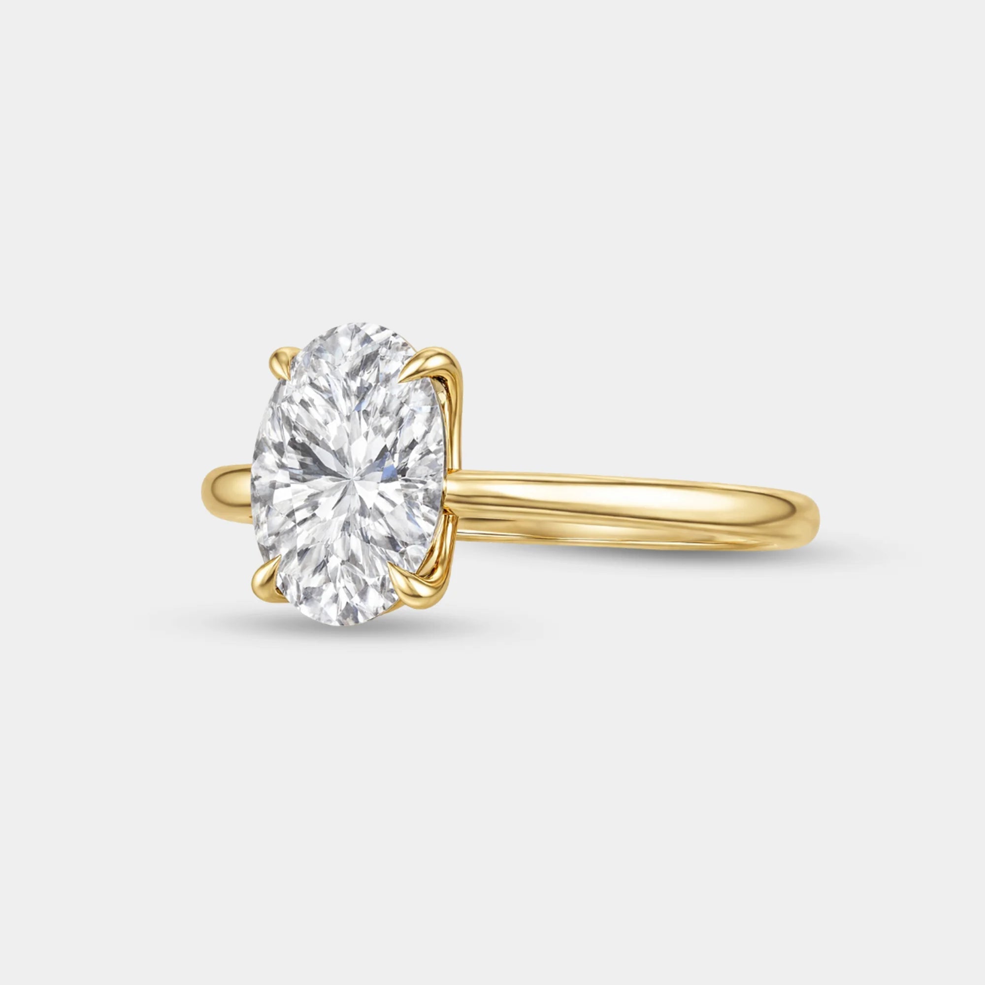 3CT Oval Cut Solitaire Ring - MH ELEGANCE - 3CT Oval Cut Solitaire Ring -