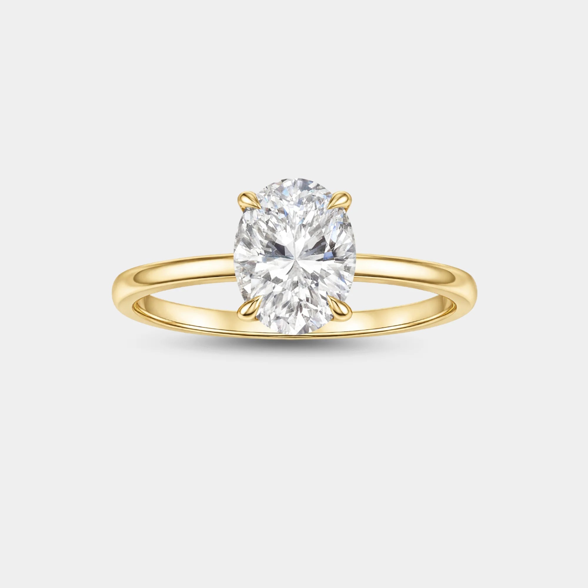 3CT Oval Cut Solitaire Ring - MH ELEGANCE - 3CT Oval Cut Solitaire Ring -