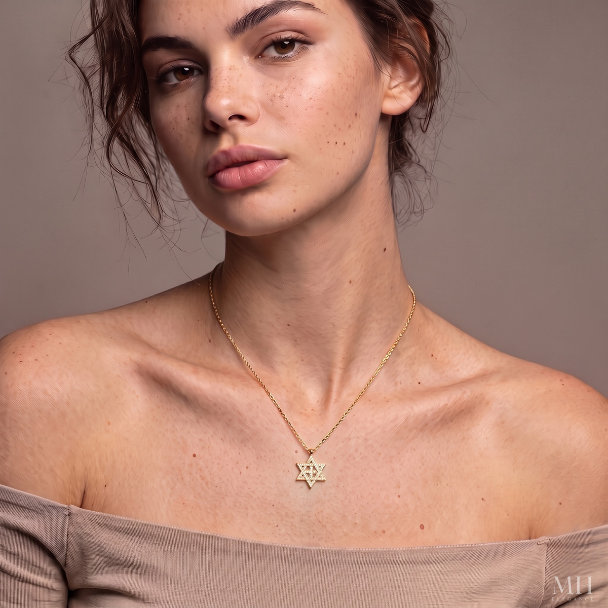 Collier étoile de David en argent sterling