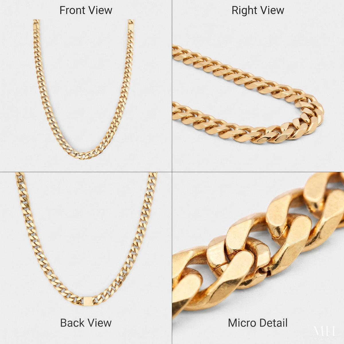 Diamond-Cut Cuban Link Chain | 18K Gold-Plated 5mm Sterling Silver – MH Elegance