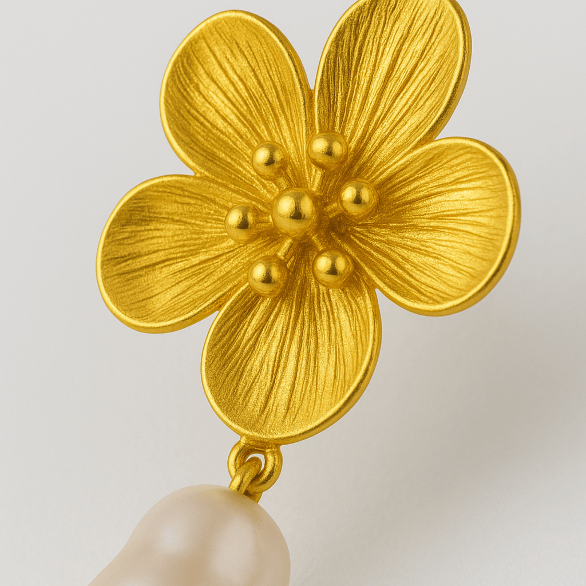 Pearl Drop Flower Earrings