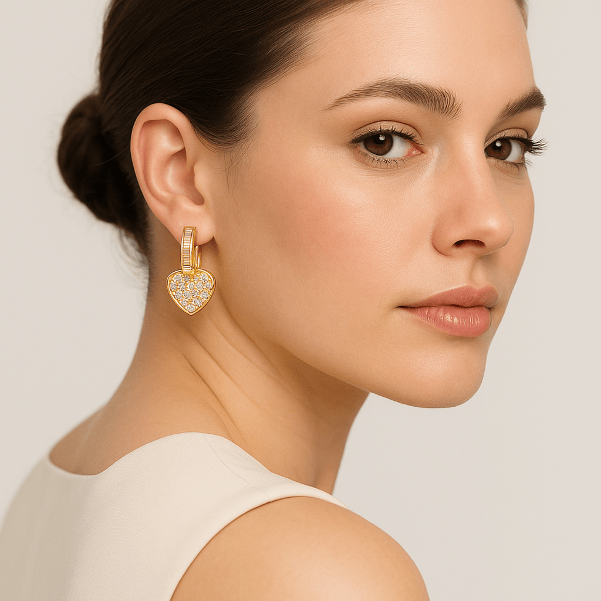 Gold Heart Earrings