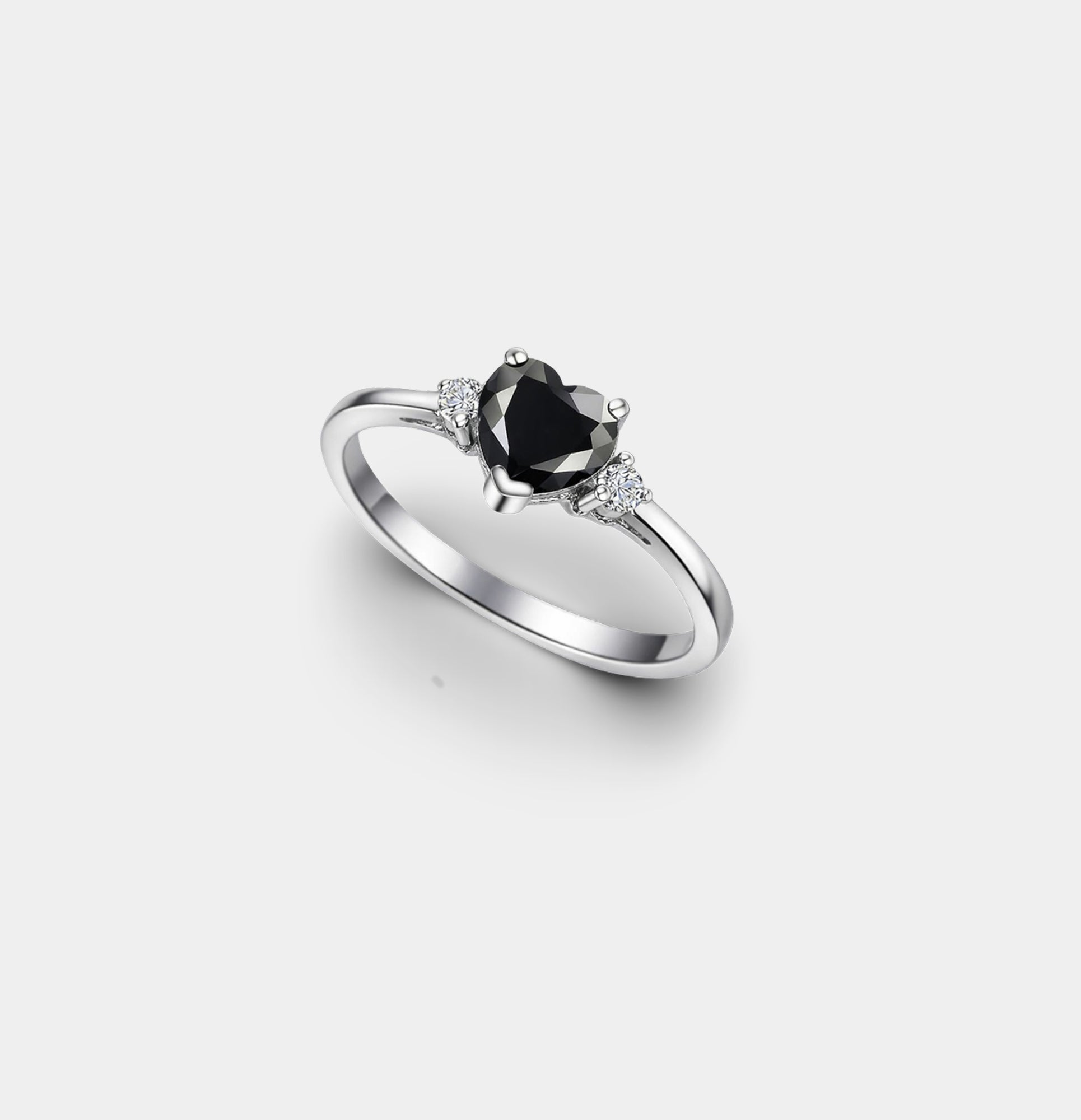 Bague Céleste Cœur Lumineux en Argent Sterling