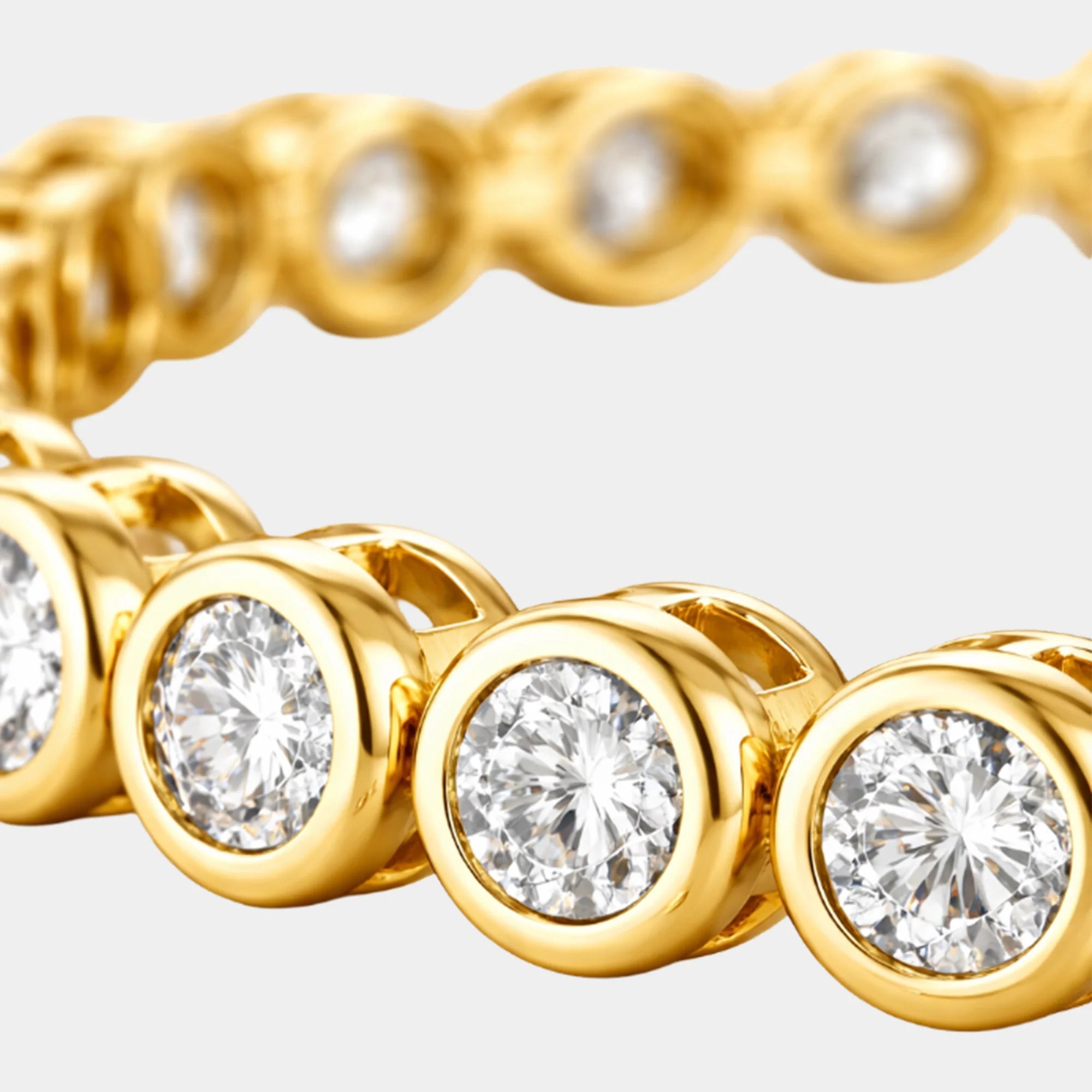 Bezel Set Round Cut Tennis Bracelet