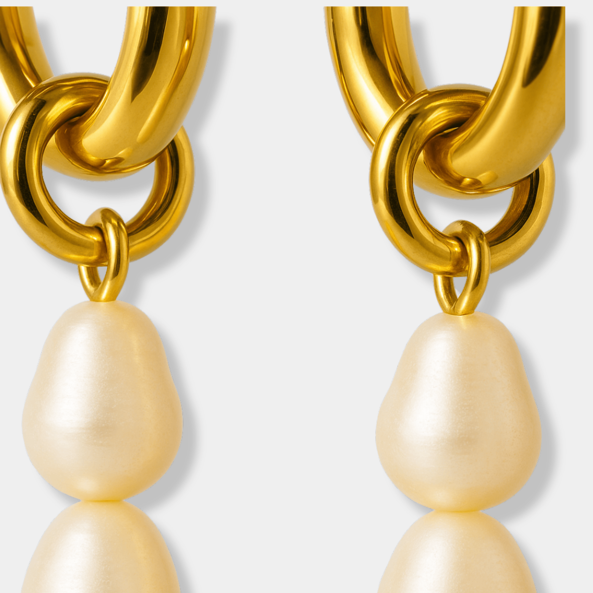 Luminous Double Pearl Hoops
