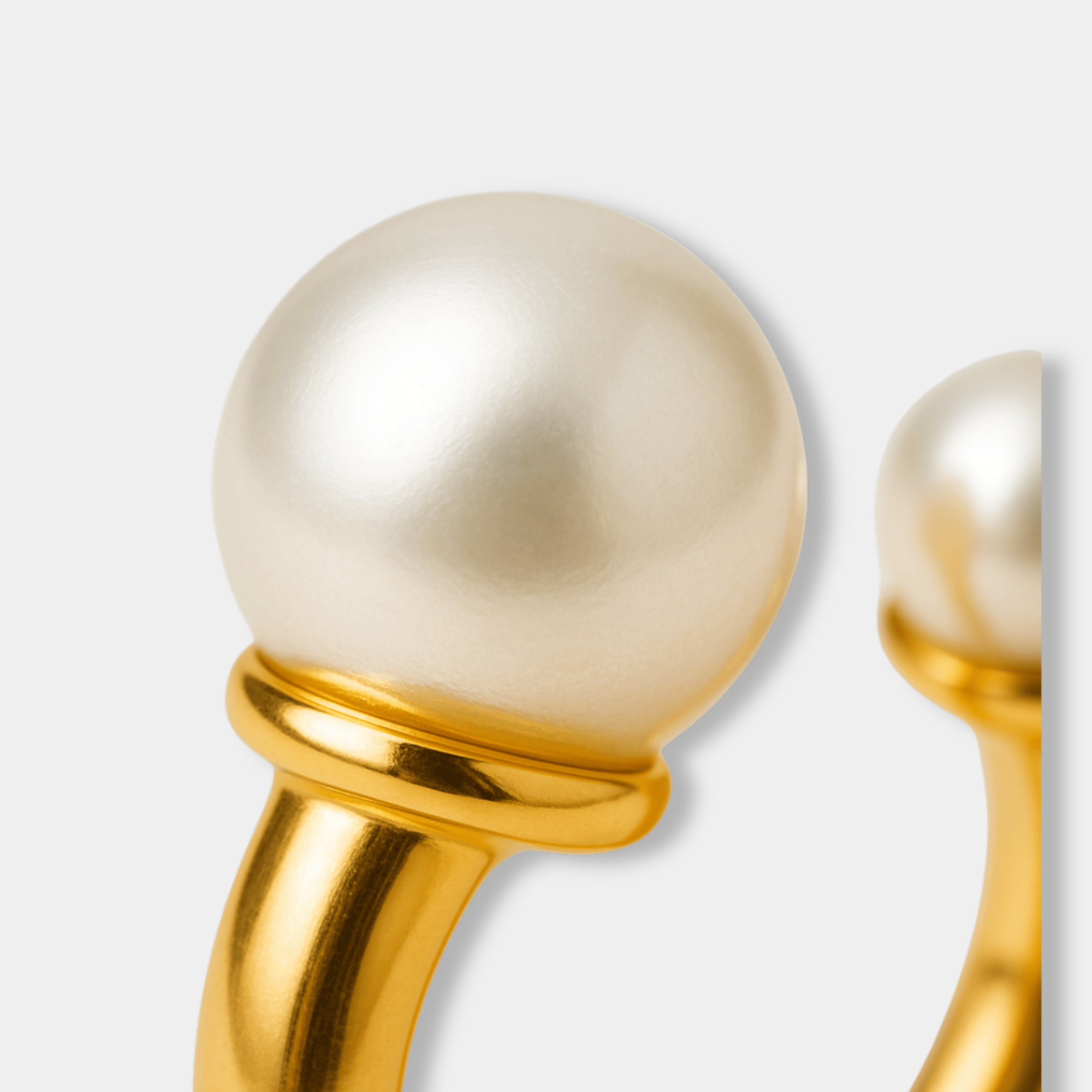 Twin Pearl Arc Ring