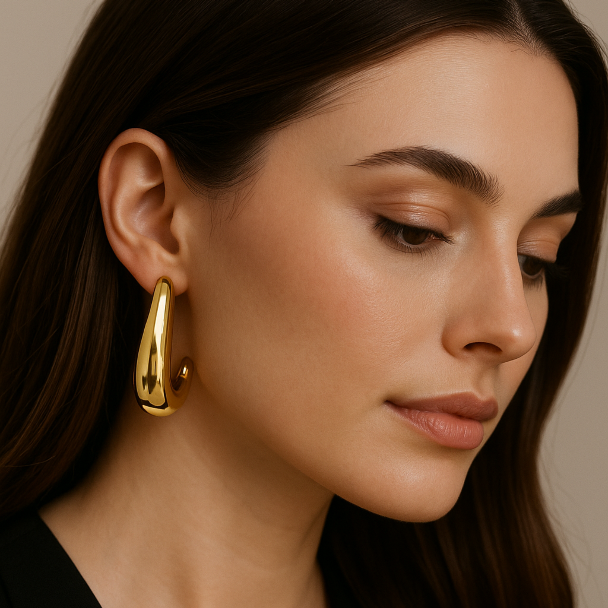 Chunky Gold Hoop Earrings