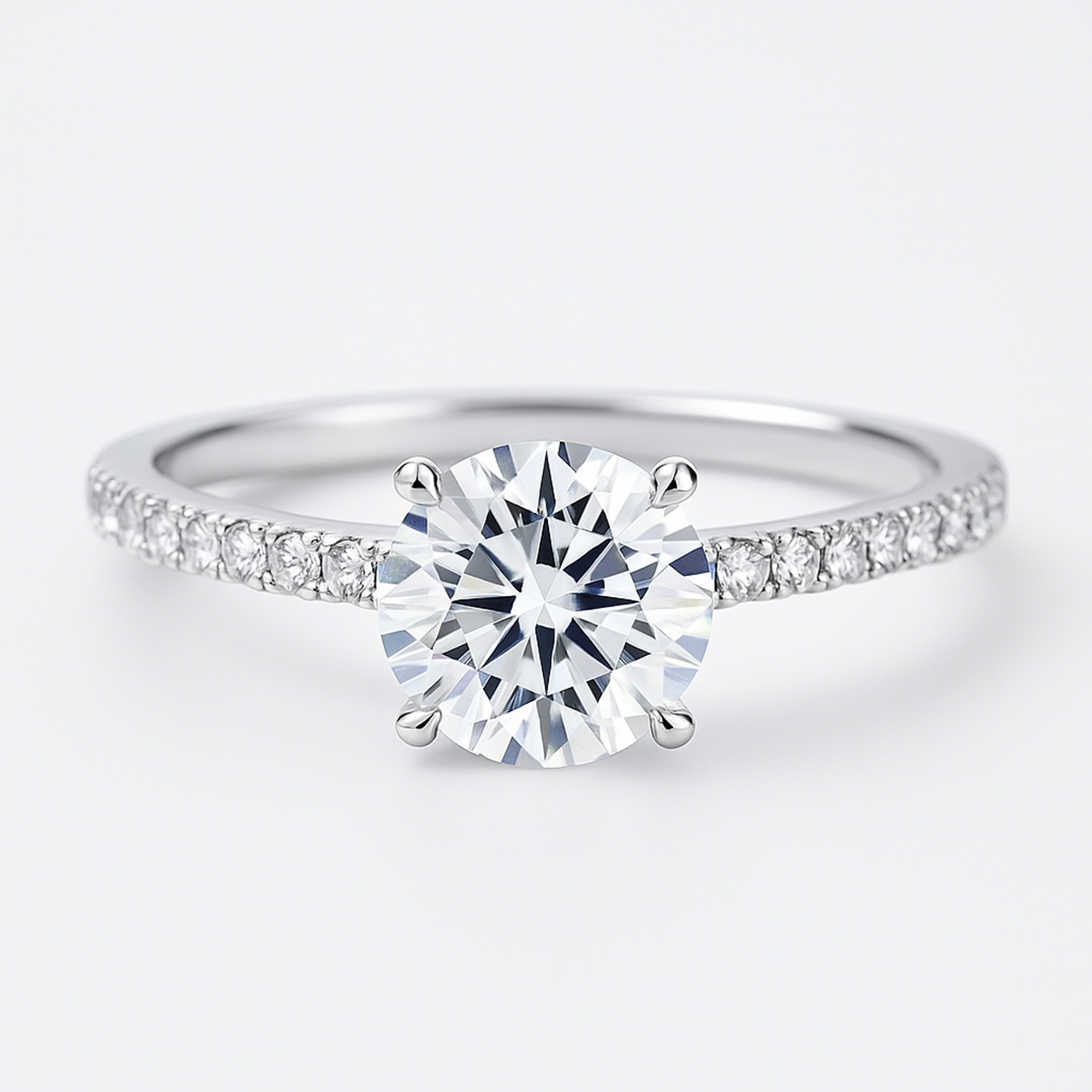 Basket Cathedral Moissanite Engagement Ring
