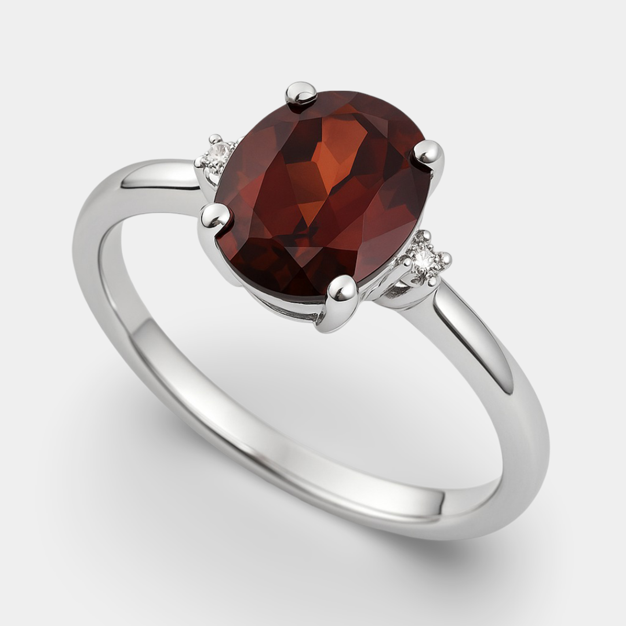 Nira Garnet & Diamond Accent Ring