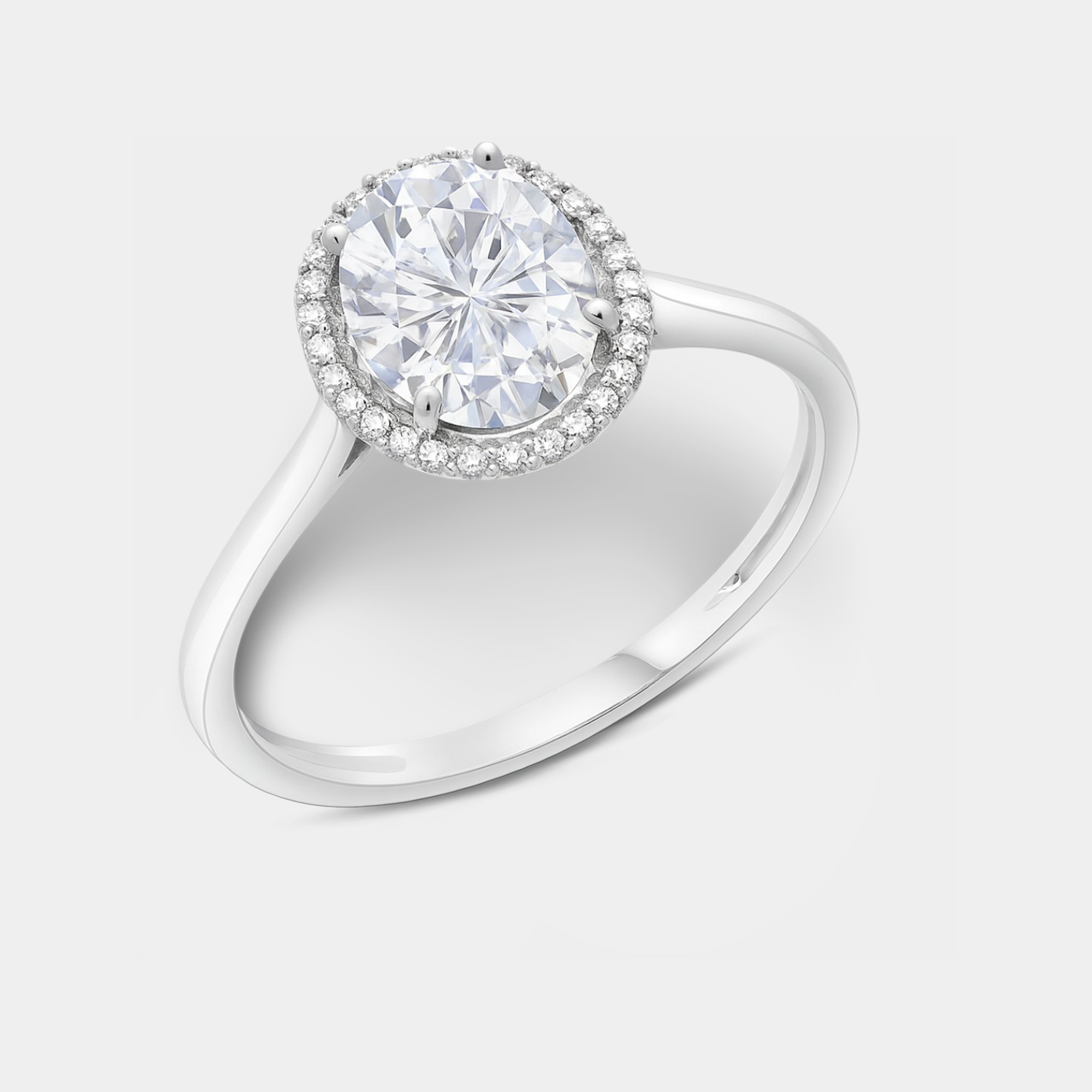 Celeste Oval Moissanite Halo Ring