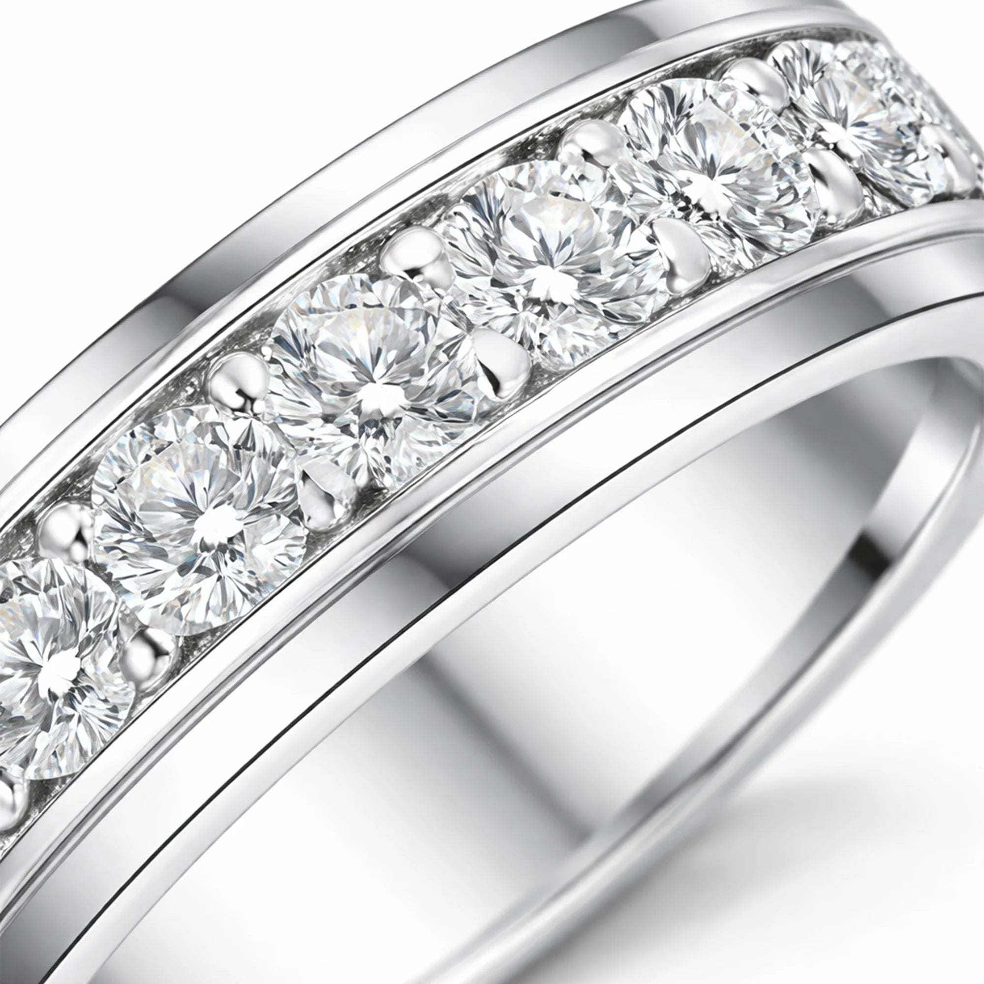 Alliance pour homme avec moissanite taille ronde | Bague de mariage alternative au diamant de qualité supérieure