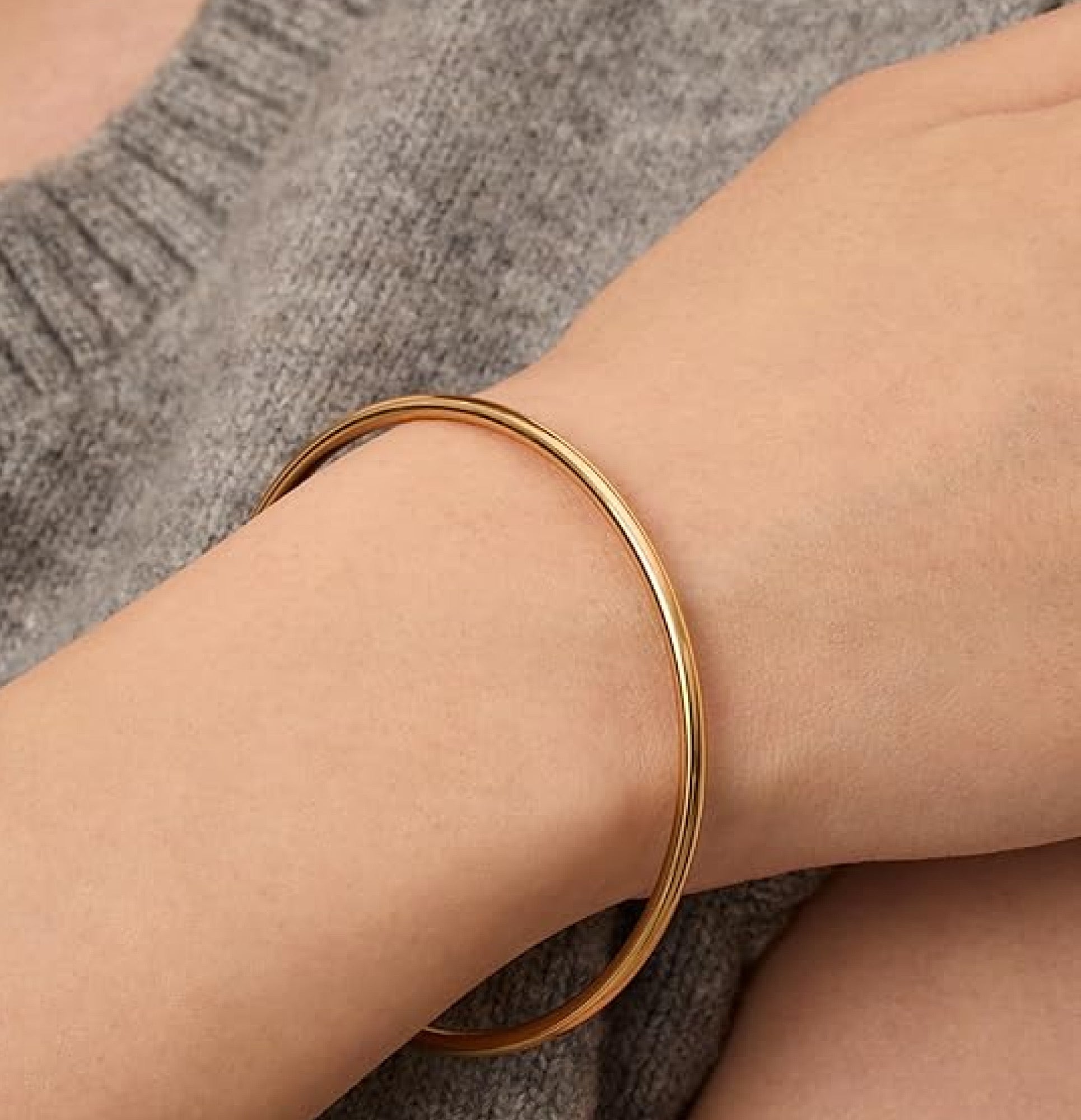 14K Gold Plated Radiant Duo Stacking Bangles