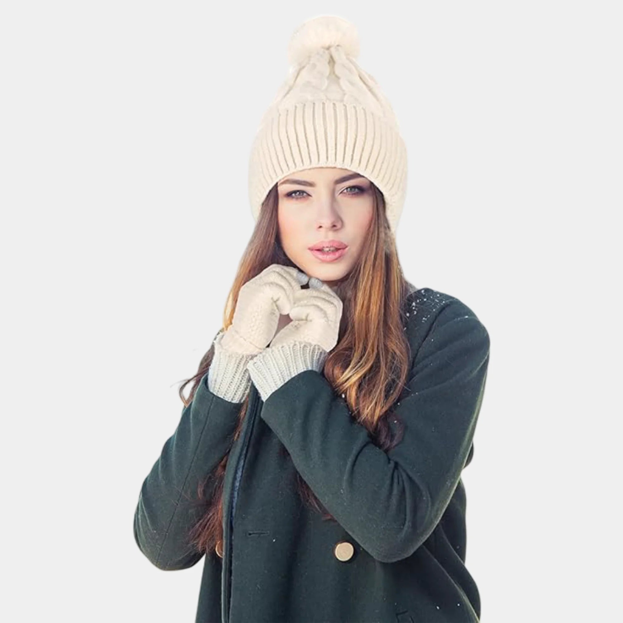 Fleece-Lined Beanie & Gloves Set