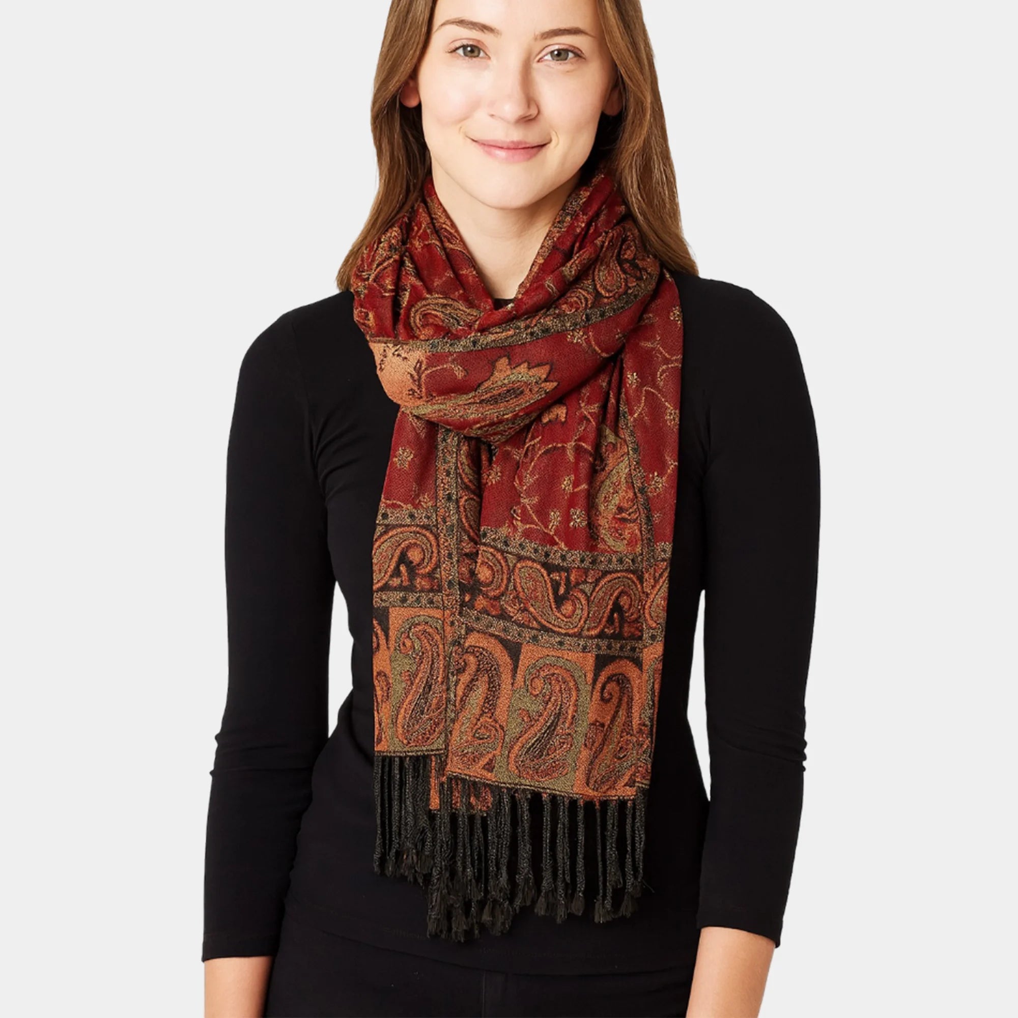 Two-Tone Silky Pashmina Shawl