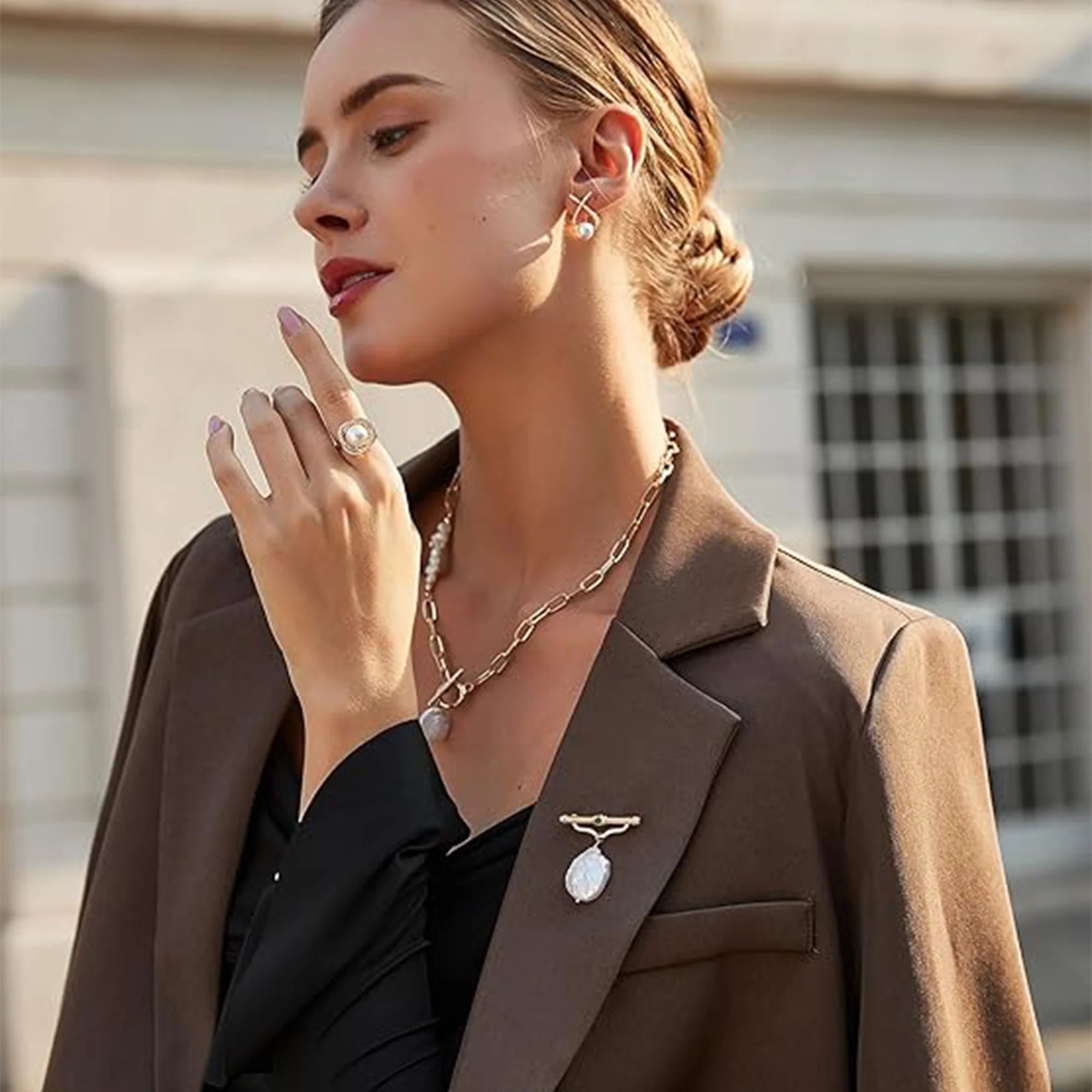 Pearl Bow Teardrop Stud