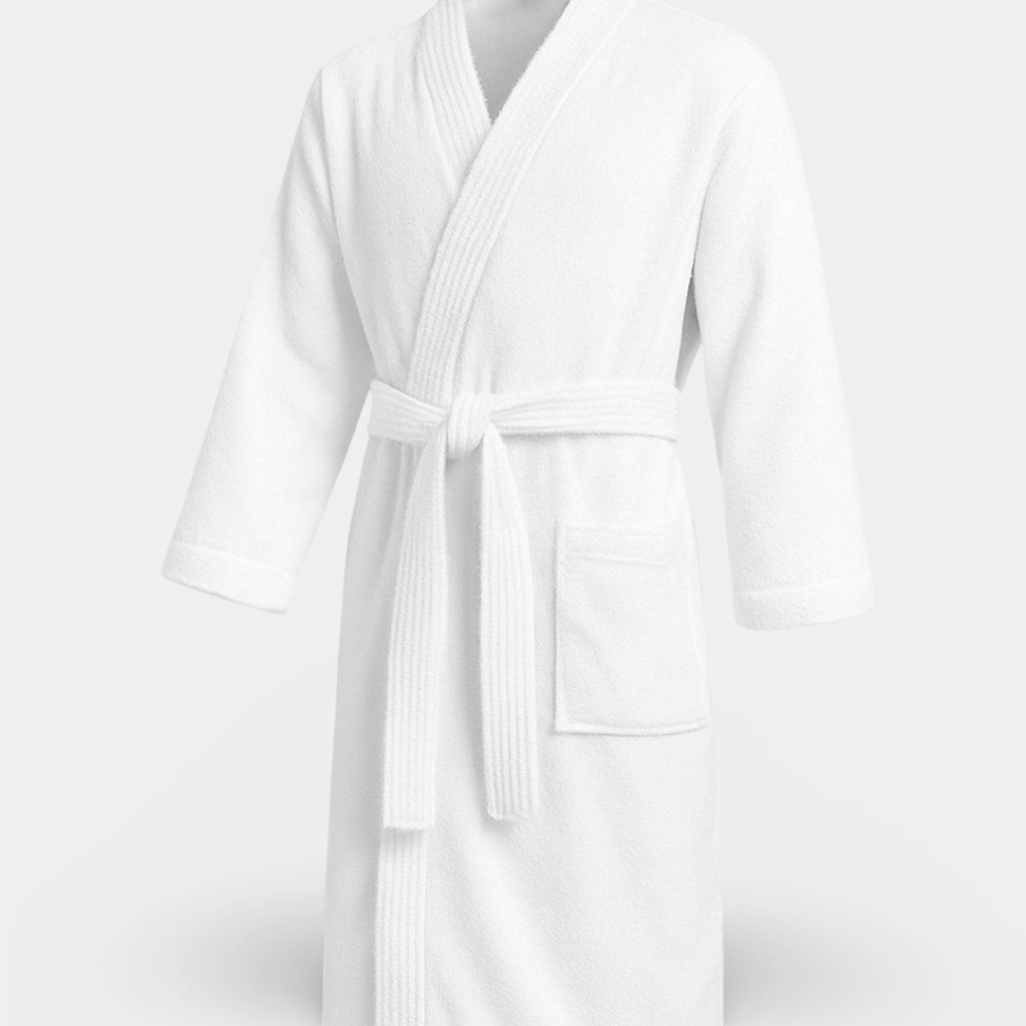 Men’s White Turkish Terry Bathrobe