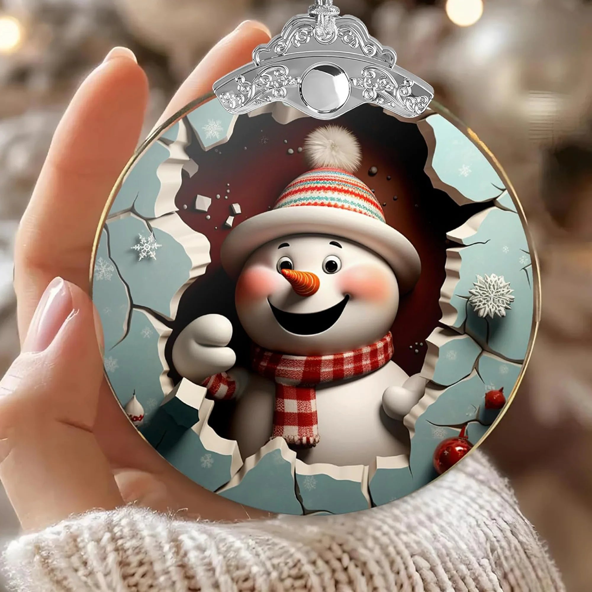 Cute Snowman Christmas Ornament