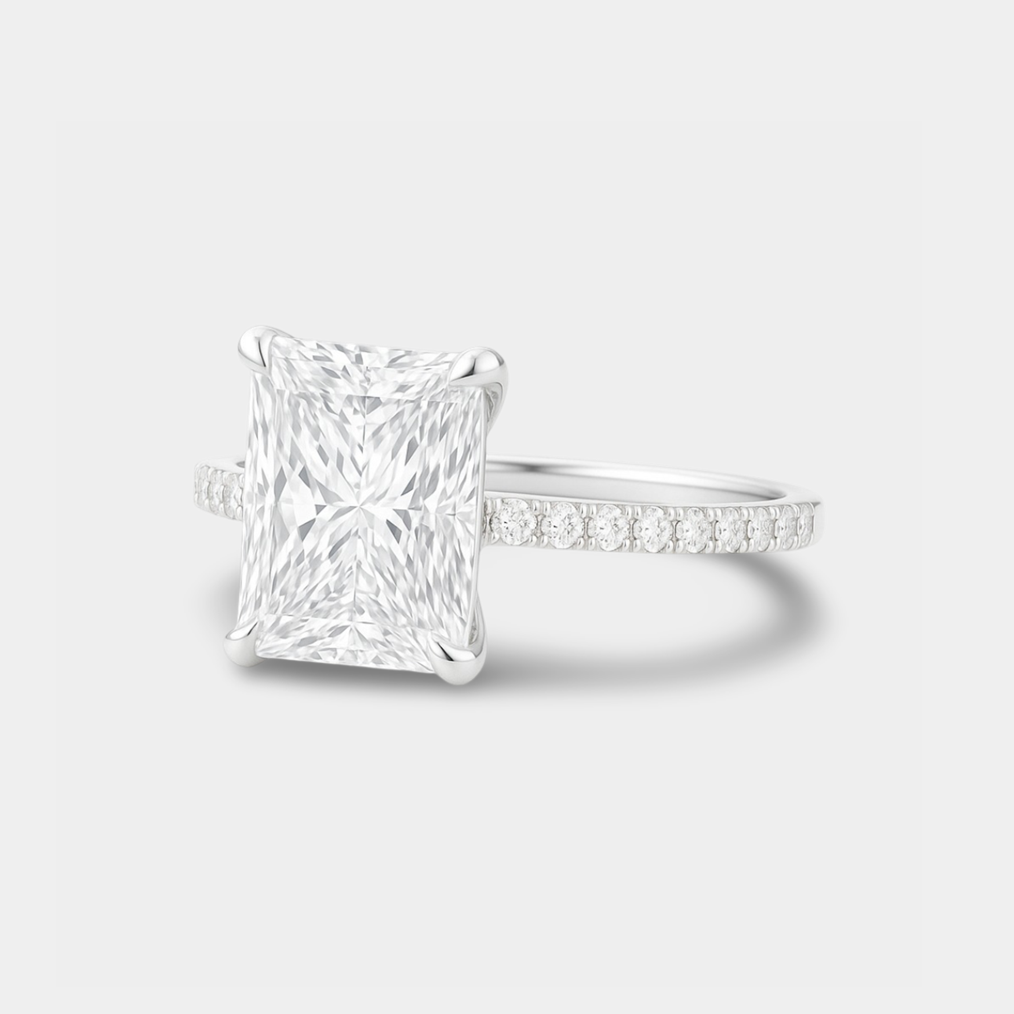 3CT Radiant Cut Solitaire Ring