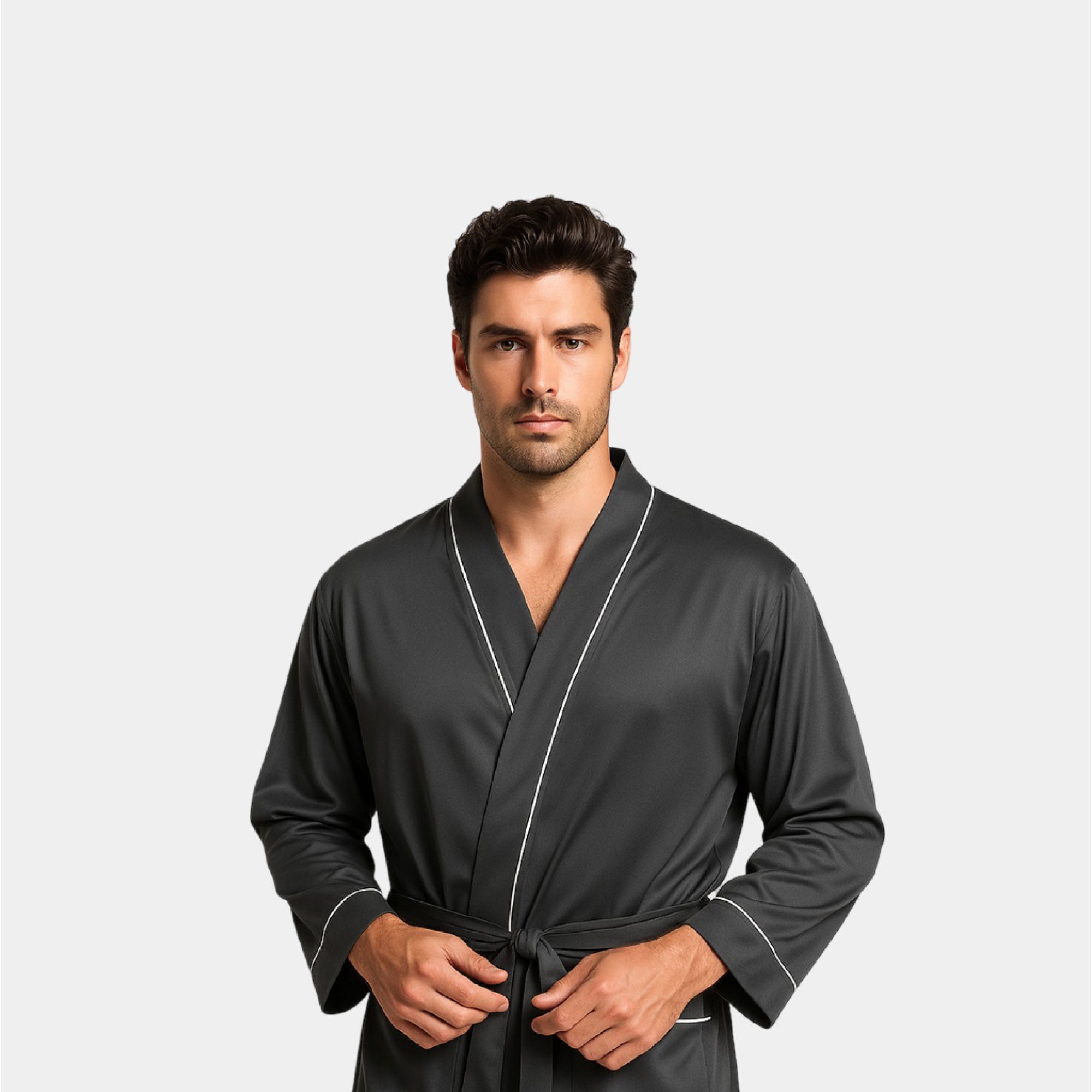 Dark Grey Kimono Robe