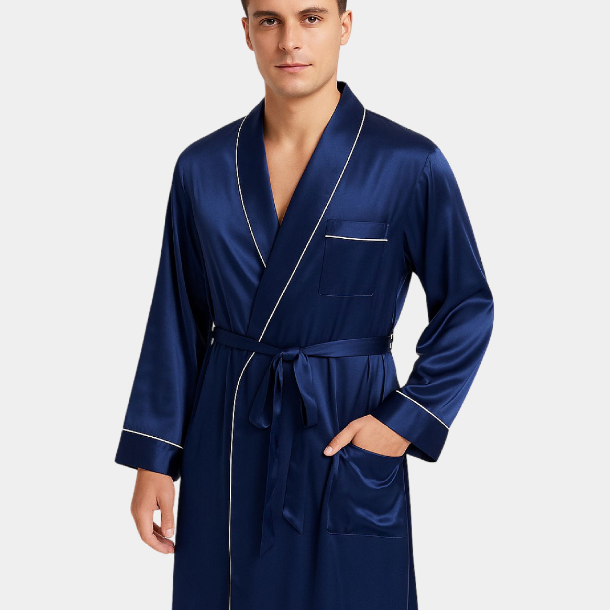 Satin Kimono Robe & Shorts Set