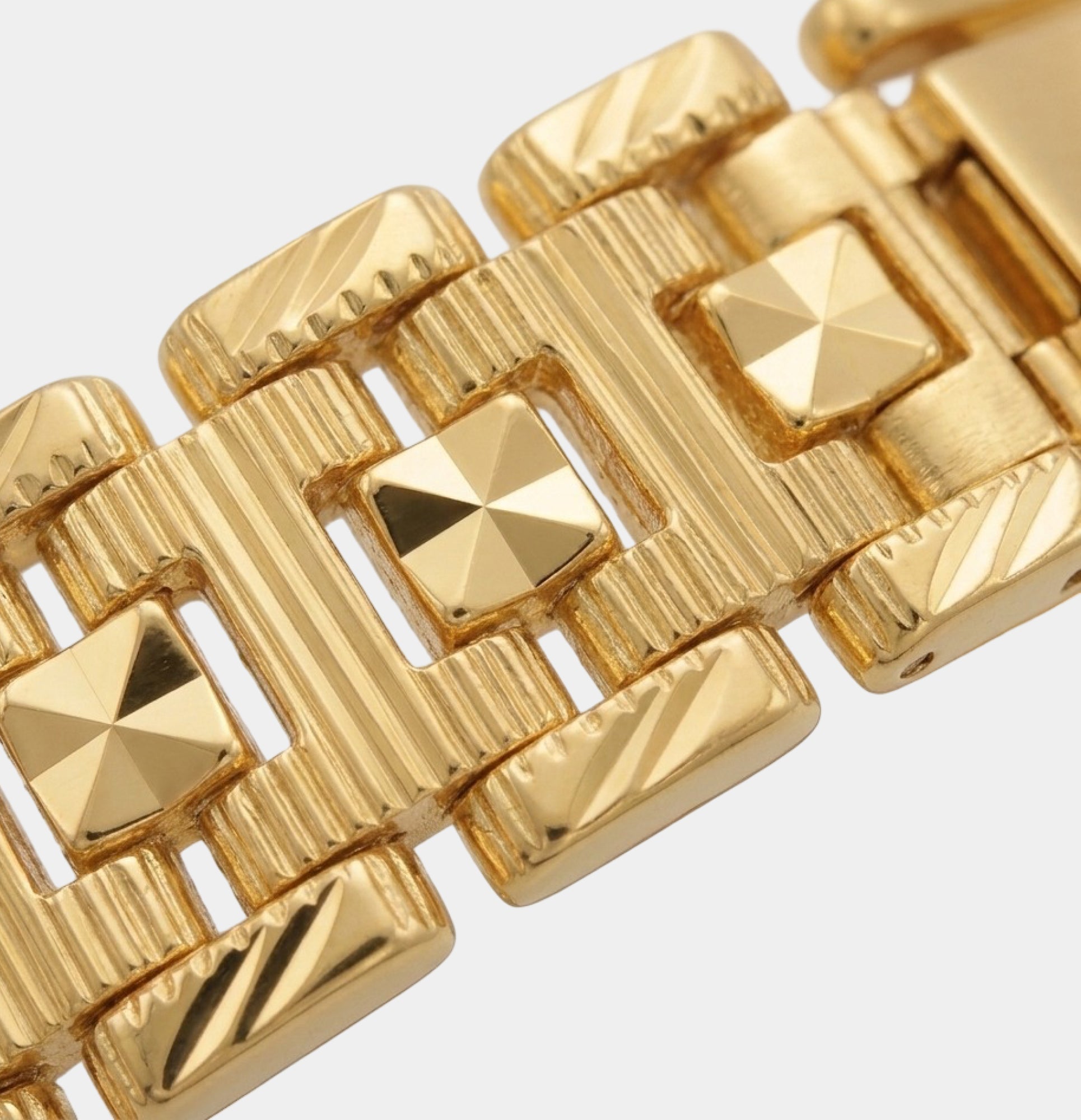 24K Gold Vermeil Brick Link Bracelet