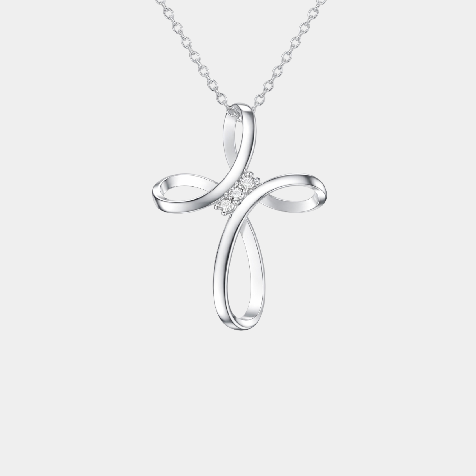 Divine Infinity Diamond Cross Necklace
