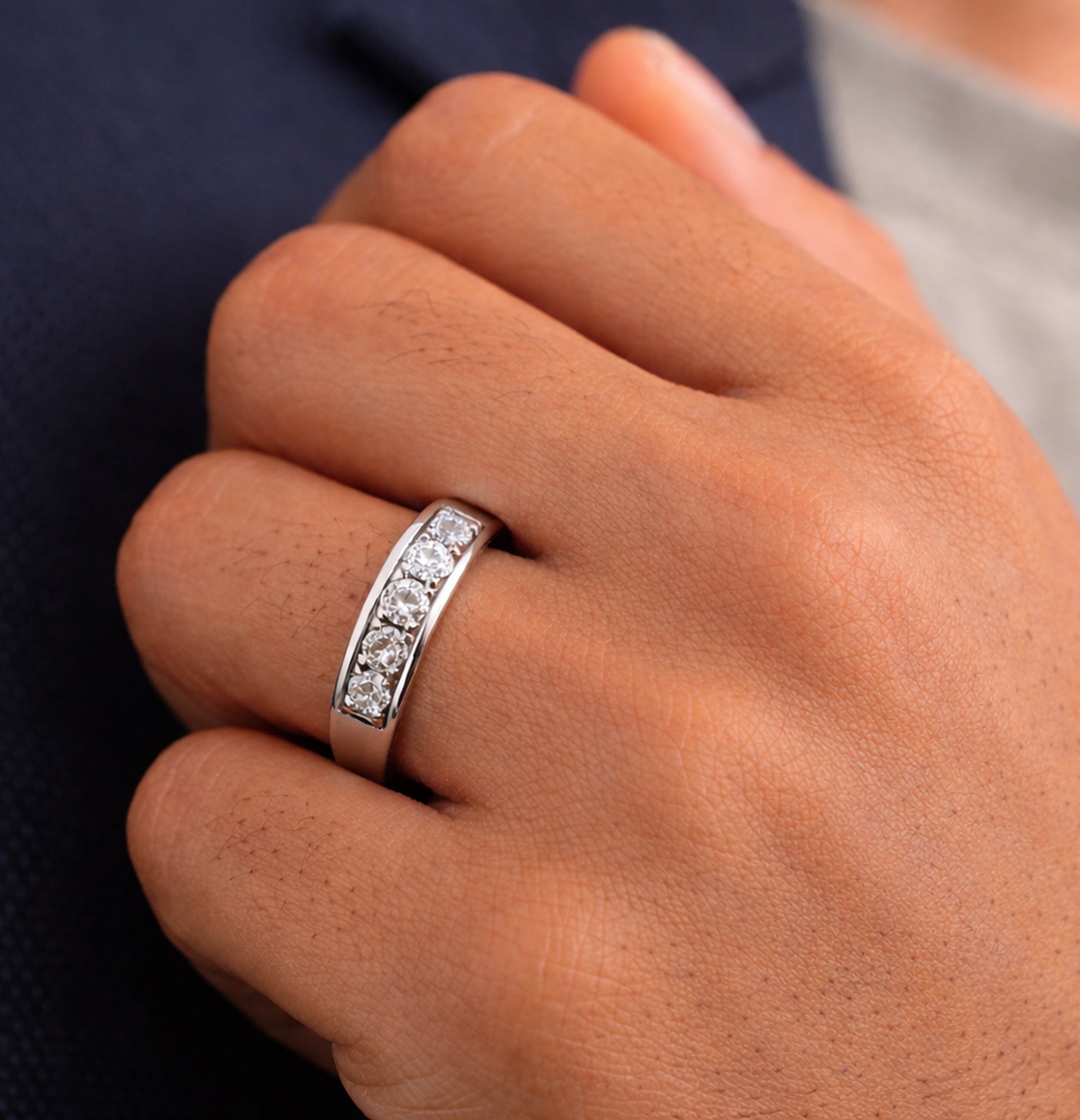 Celestial Luxe Moissanite Eternity Wedding Band