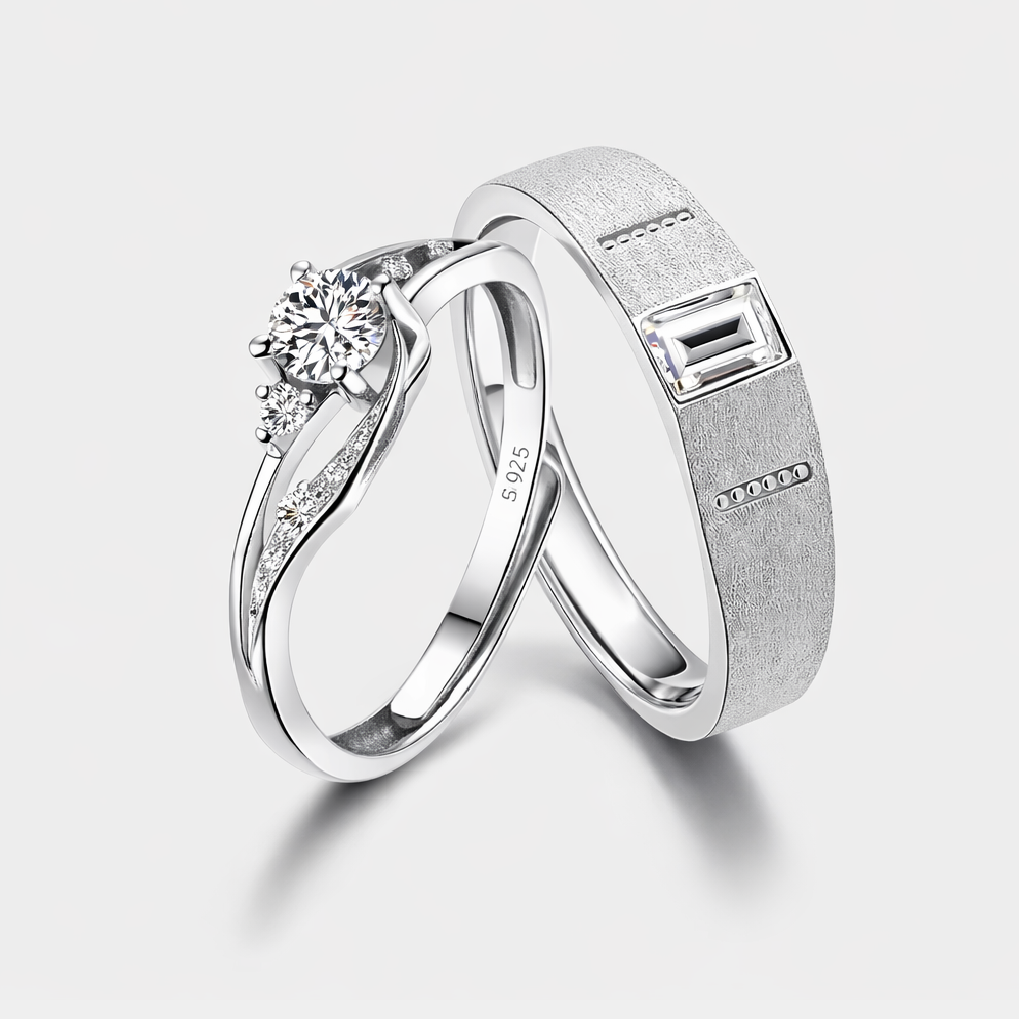 Adjustable Sterling Silver His & Hers Wedding Bands | Flexible Couple's Ring