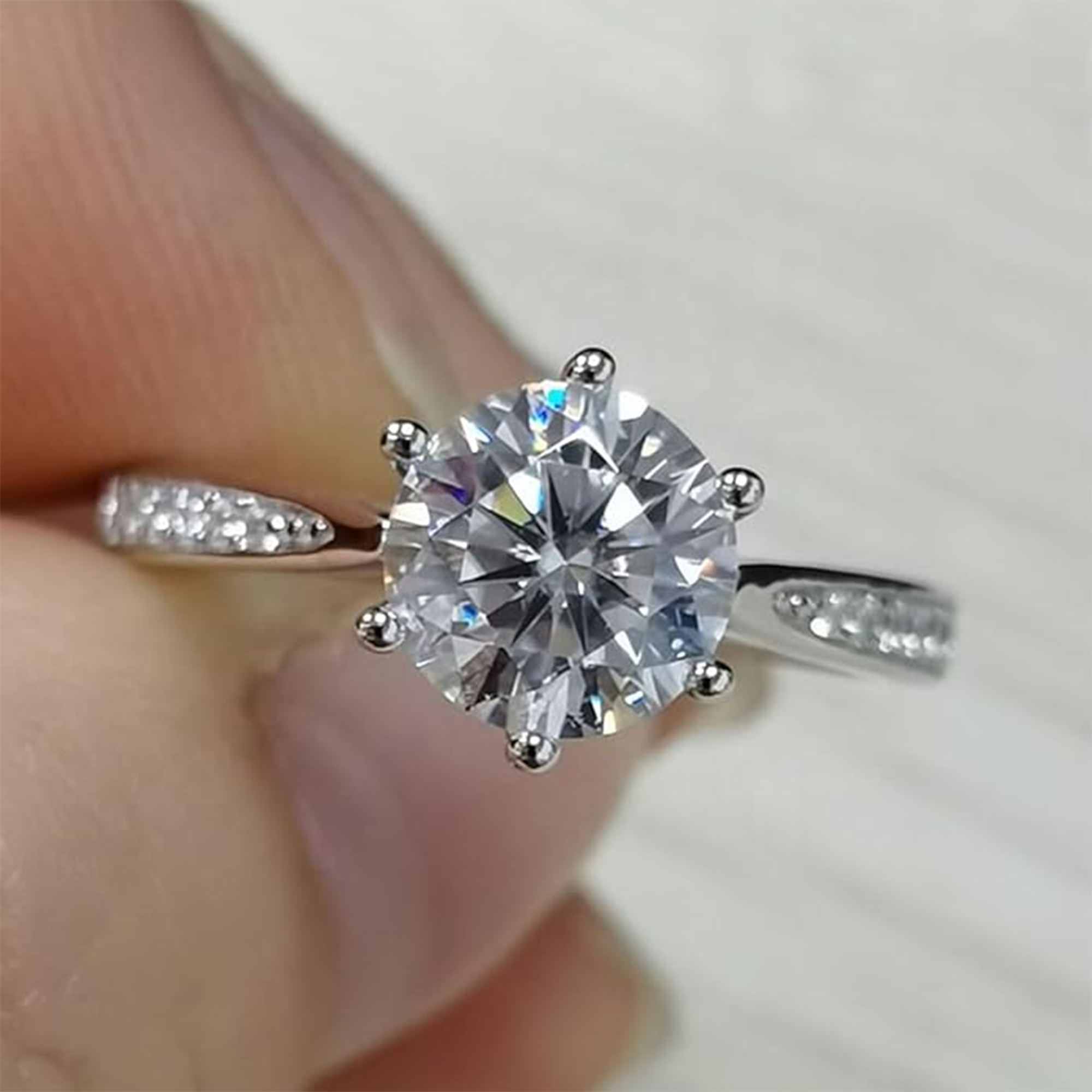 Classic Halo Round Cut Engagement Ring