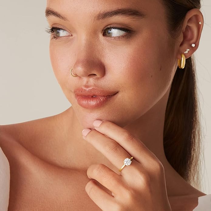 Round Cut Solitaire Moissanite Ring