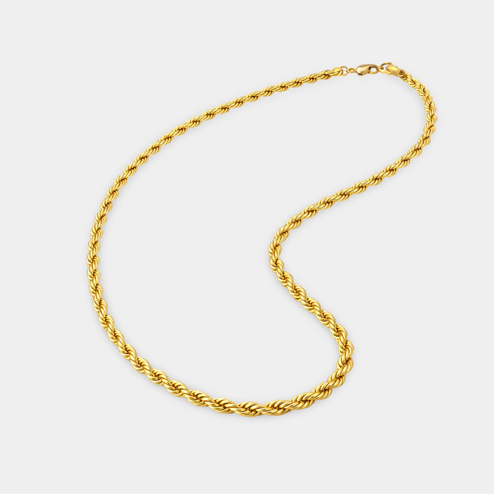 Chaîne torsadée en plaqué or 18 carats, taille diamant | Collier de luxe pour hommes | Pendentif en or de qualité supérieure – MH ELEGANCE