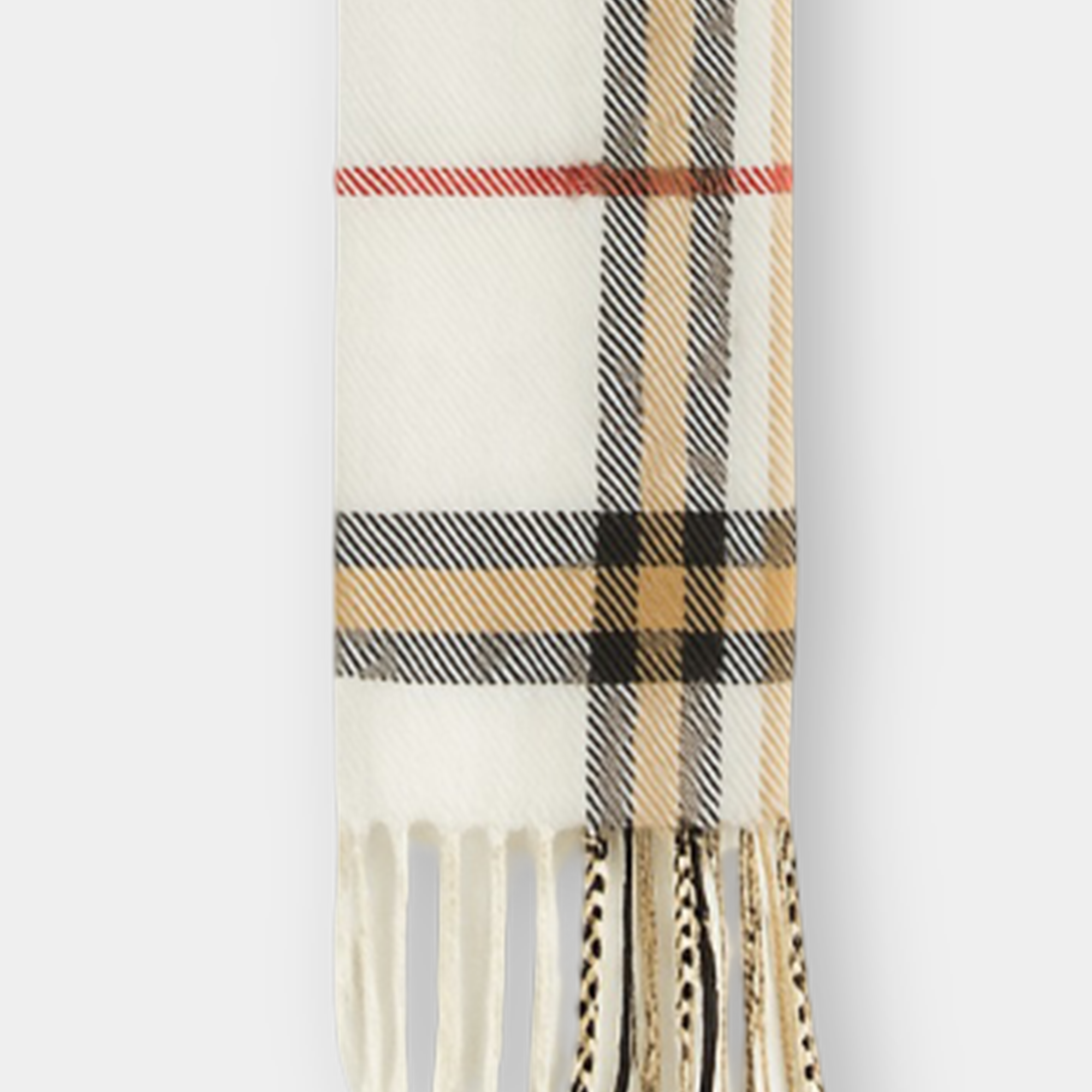 Super Soft Ivory Plaid Winter Scarf