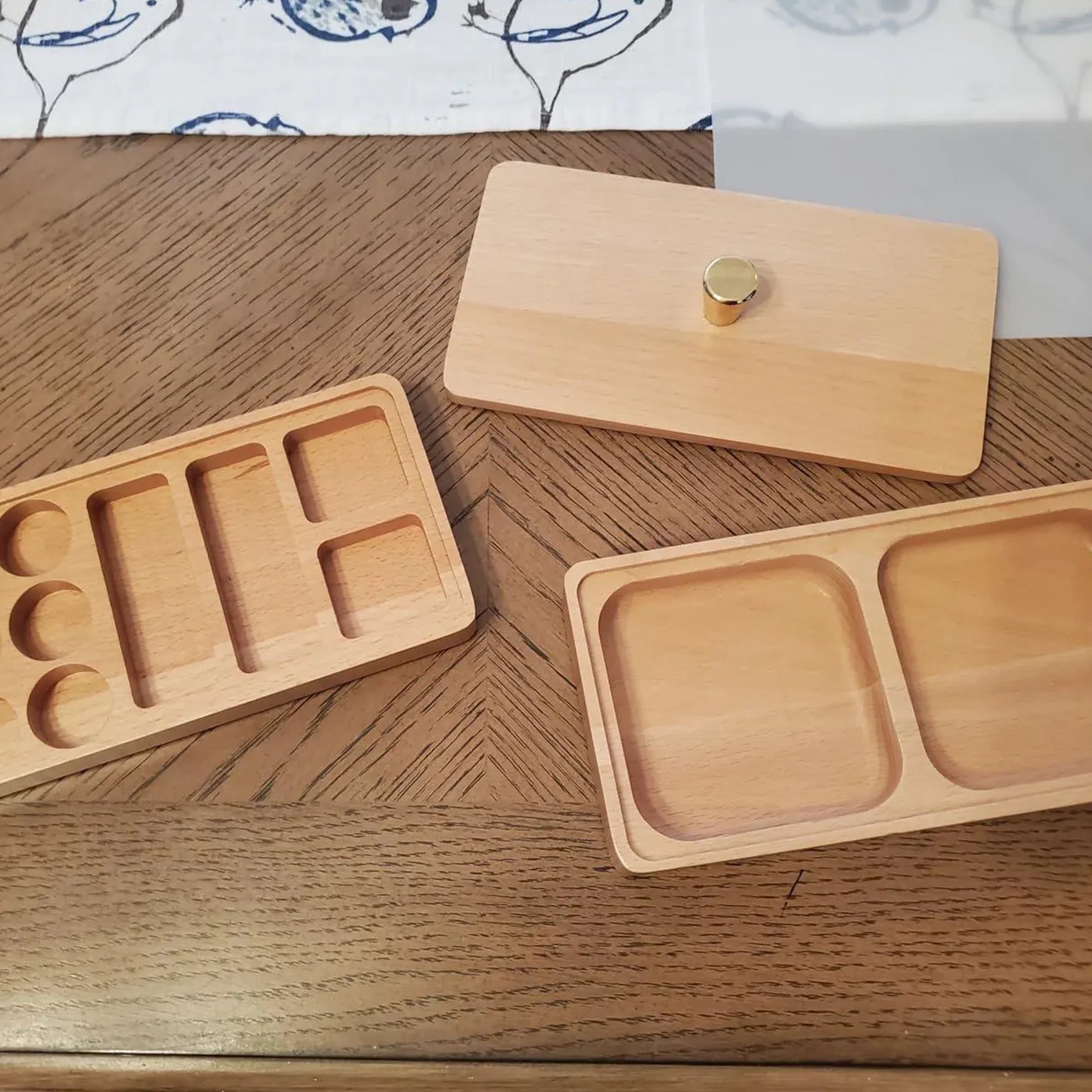 Wooden Stackable Jewelry Box with Lid
